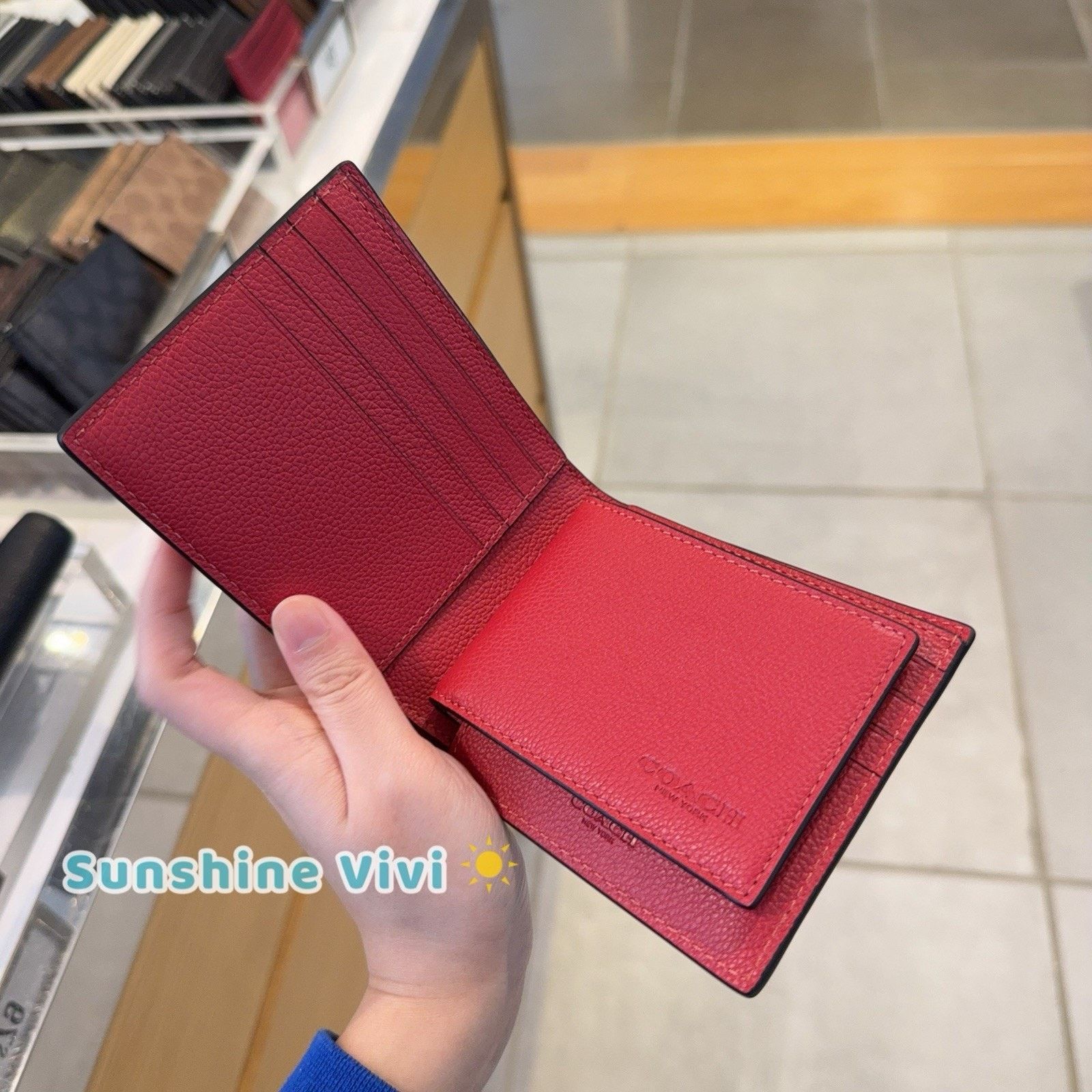 Coach NWT COACH CR911 Men's 3-In-1 Wallet Leather True red Size ONE SIZE - 4 Thumbnail