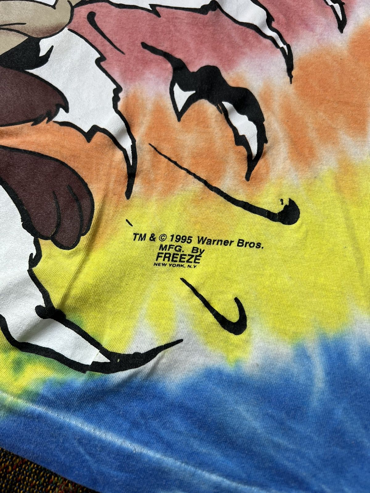 Warner Bros Vintage Taz Big Print Tie Dye Tee Size US L / EU 52-54 / 3 - 5 Thumbnail