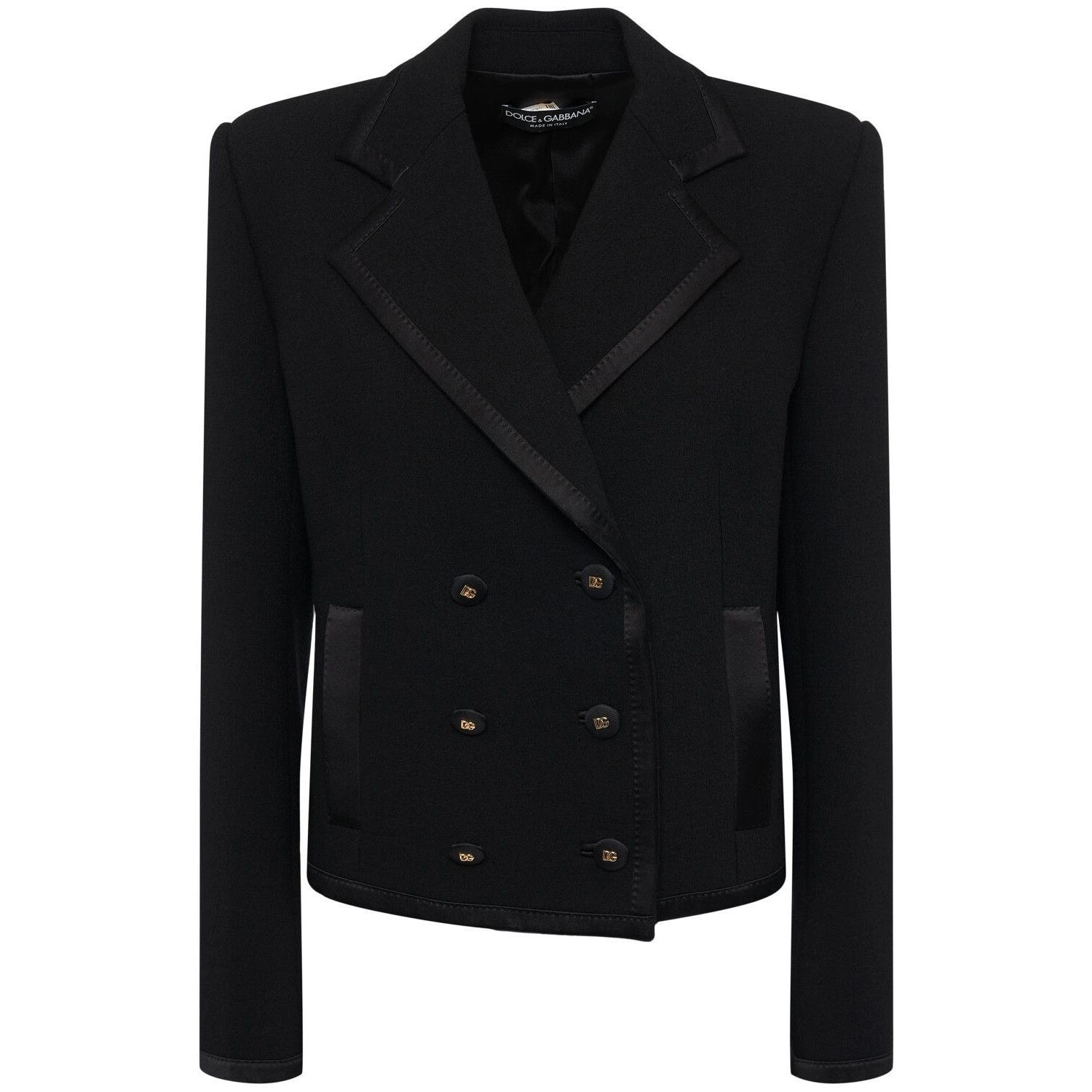 DOLCE&GABBANA Black Wool Double Breasted Jacket New & Authen