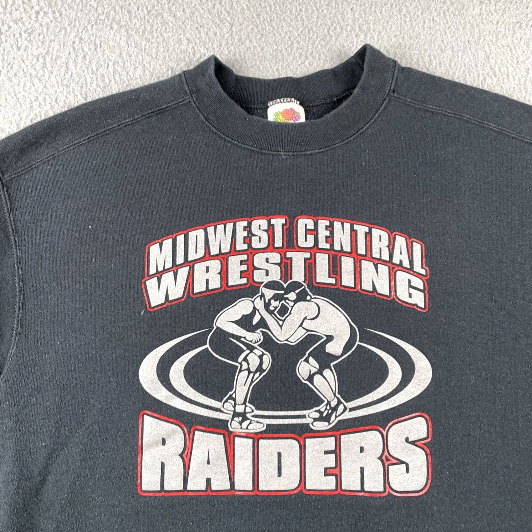 Fruit Of The Loom VINTAGE Fruit of the Loom Sweatshirt Black L Mens Wrestling 90s Y2K Size US L / EU 52-54 / 3 - 2 Thumbnail