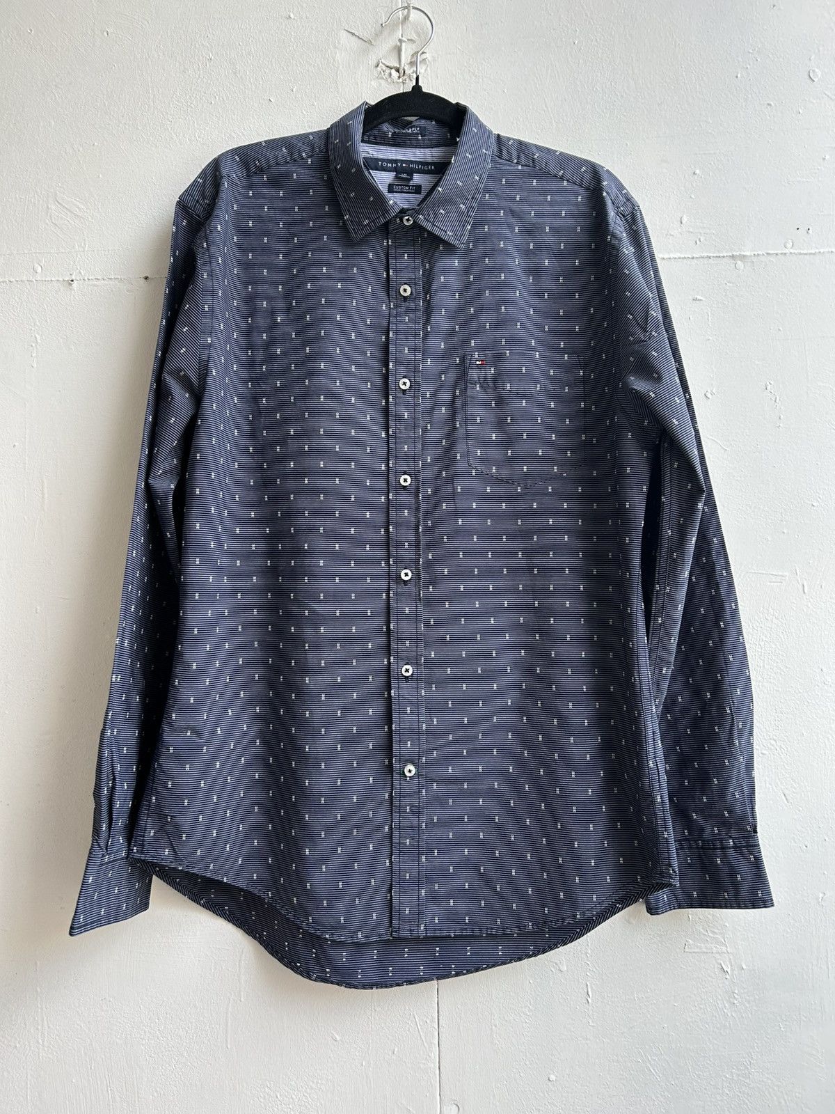 Tommy Hilfiger Tommy Hilfiger navy shirt by Action Art Size US L / EU 52-54 / 3 - 3 Thumbnail