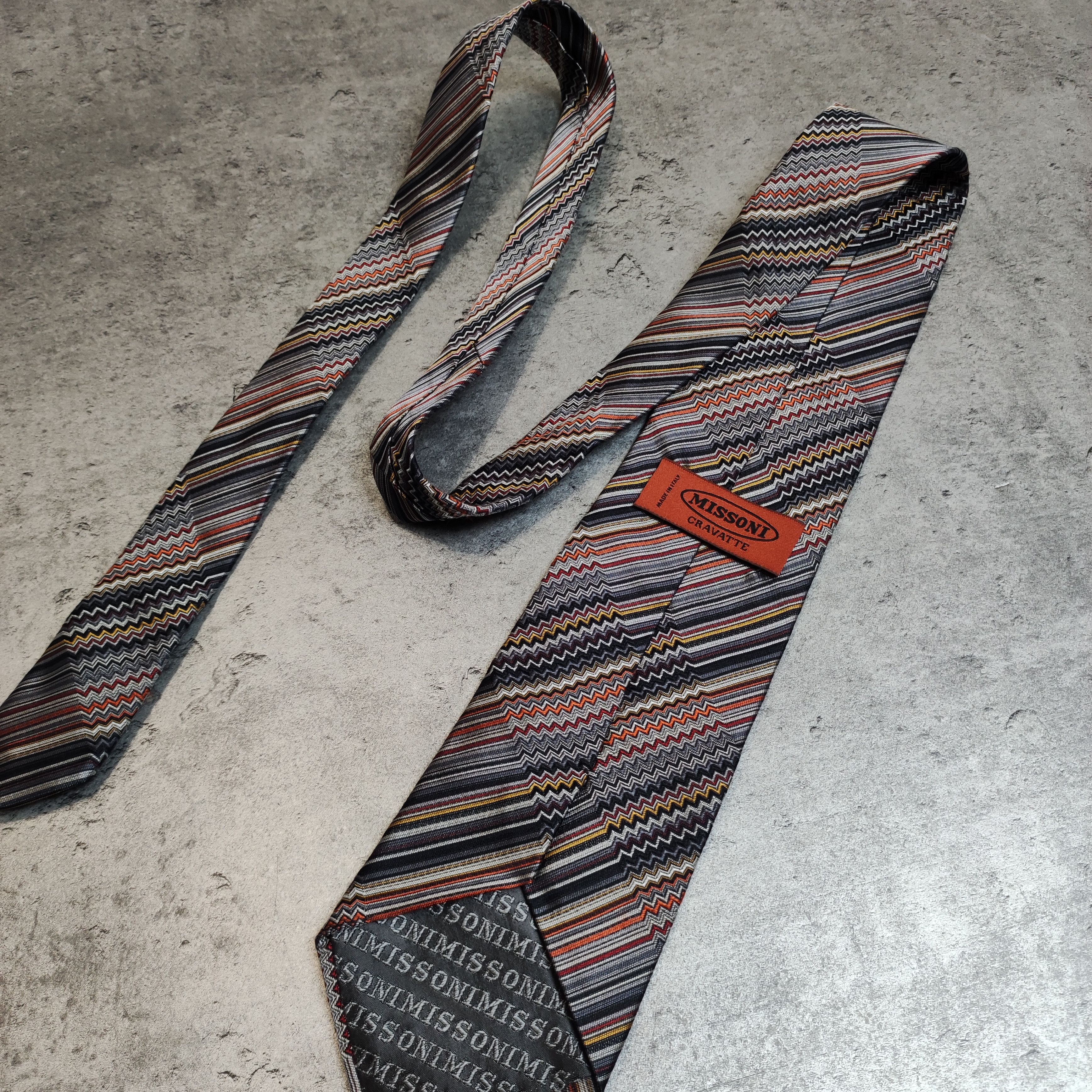 Missoni Vintage 90s Missoni Cravatte Silk Abstrack Tie Size ONE SIZE - 2 Thumbnail