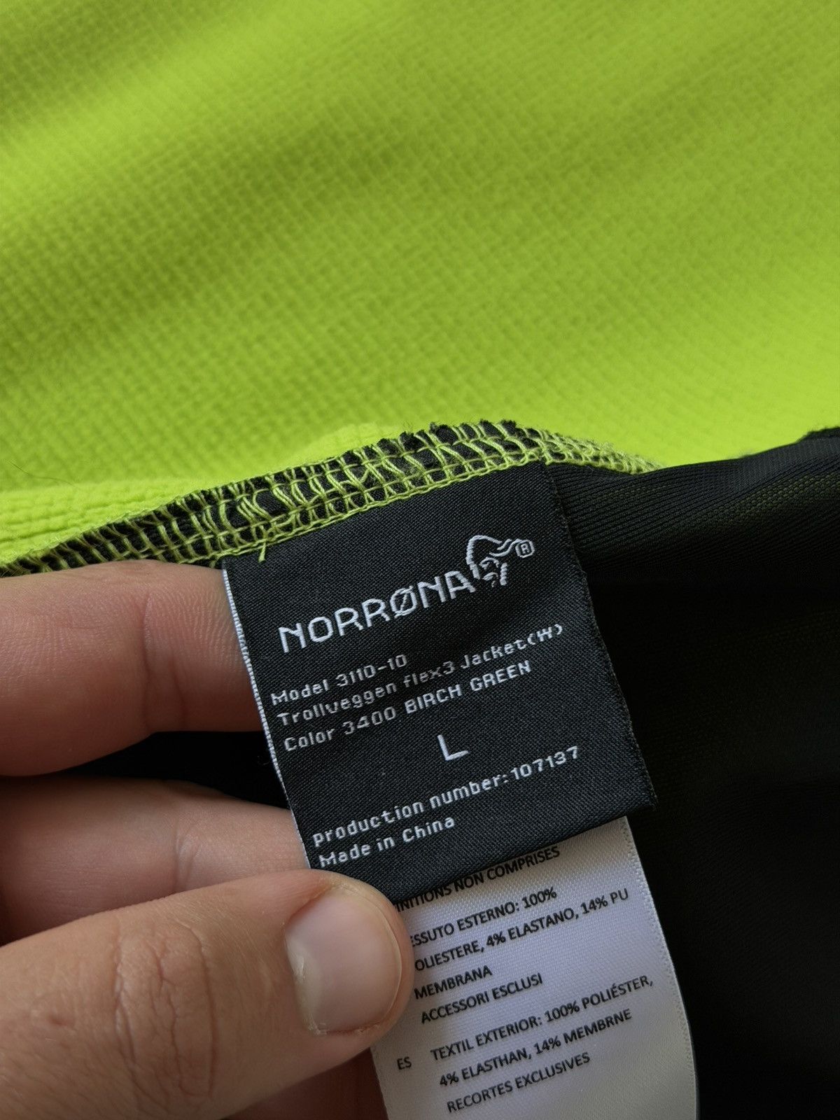 Norrona Norrona Trollveggen Flex3 Birch Tree Green Woman’s Jacket Size L / US 10 / IT 46 - 17 Thumbnail