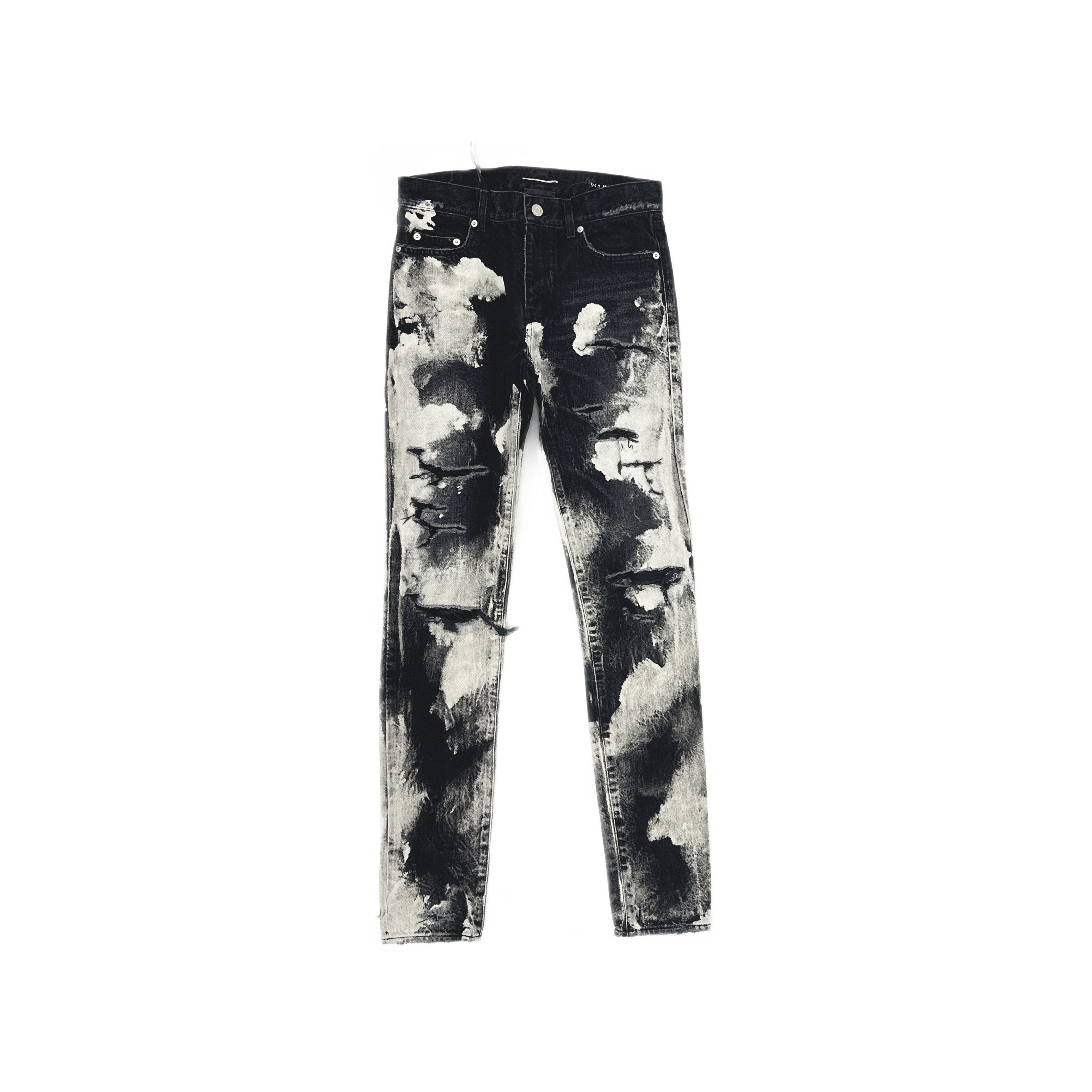 Saint Laurent Paris Saint Laurent Tie-Dye Distressed Denim Jeans Size 30 Size US 30 / EU 46 - 1 Thumbnail