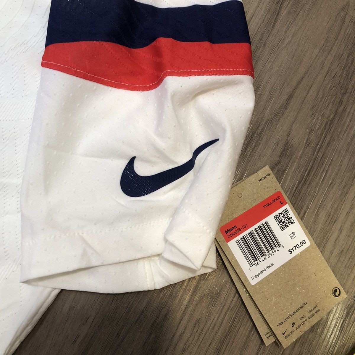 Nike USA USMNT 22/23 player issue home shirt #11 Aaronson (Bnwt) Size US L / EU 52-54 / 3 - 5 Thumbnail