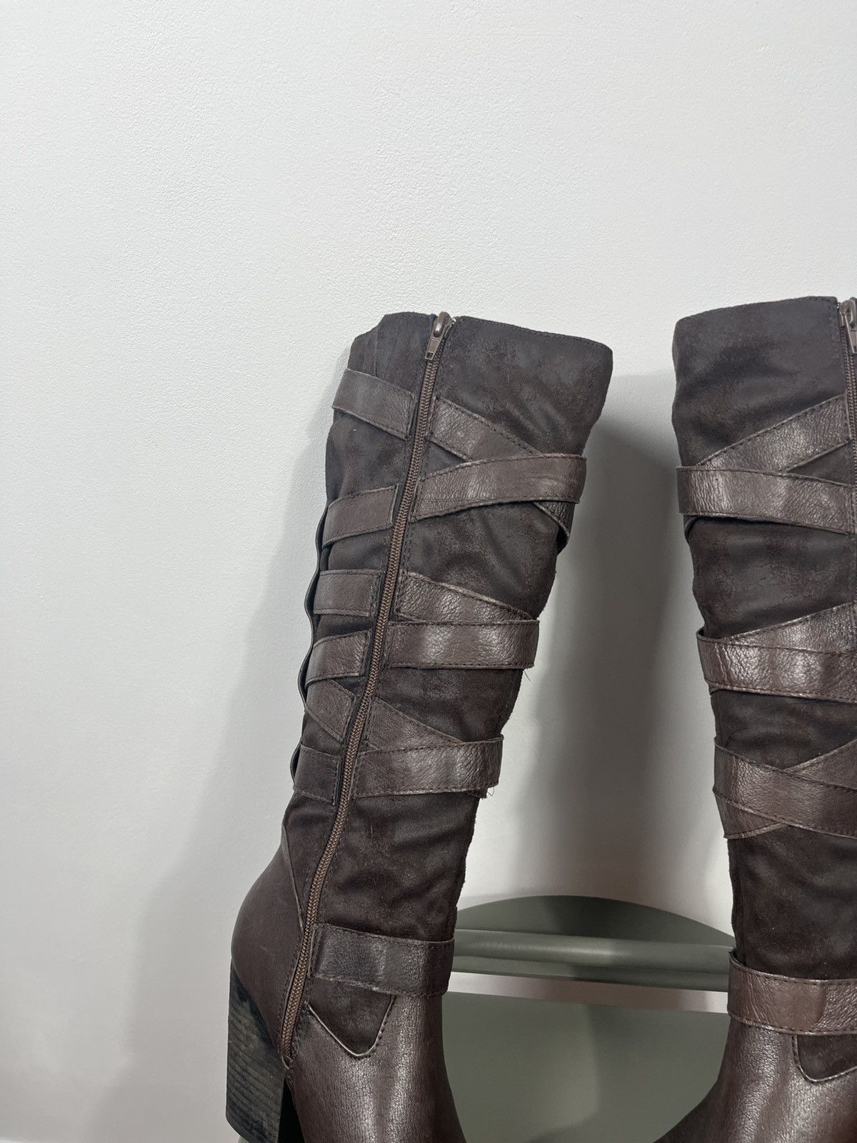 Other Womens Brown Leather Buckle Knee High Boots EU 37 Size US 6.5 / IT 36.5 - 8 Thumbnail