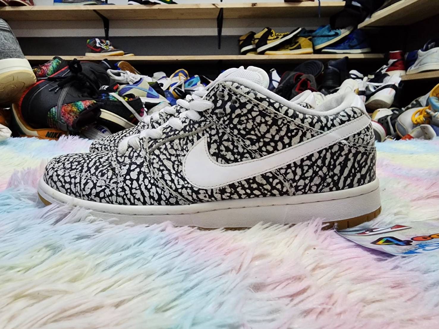 image of Nike Sb Dunk Low Road 2016 Shoes in Black White, Men's (Size 9)