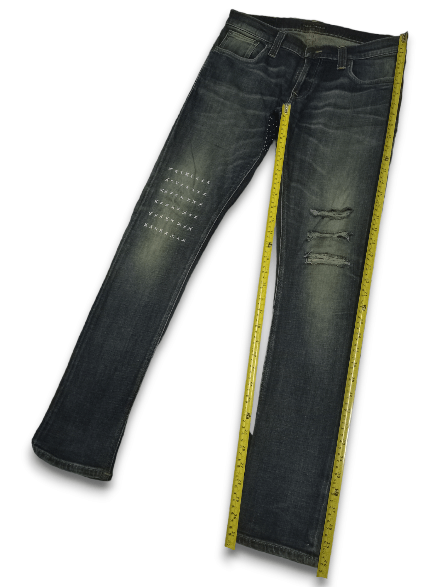 Nudie Jeans Vintage Nudie Mud Wash Slim Fit Distressed Jeans Size US 31 - 11 Thumbnail