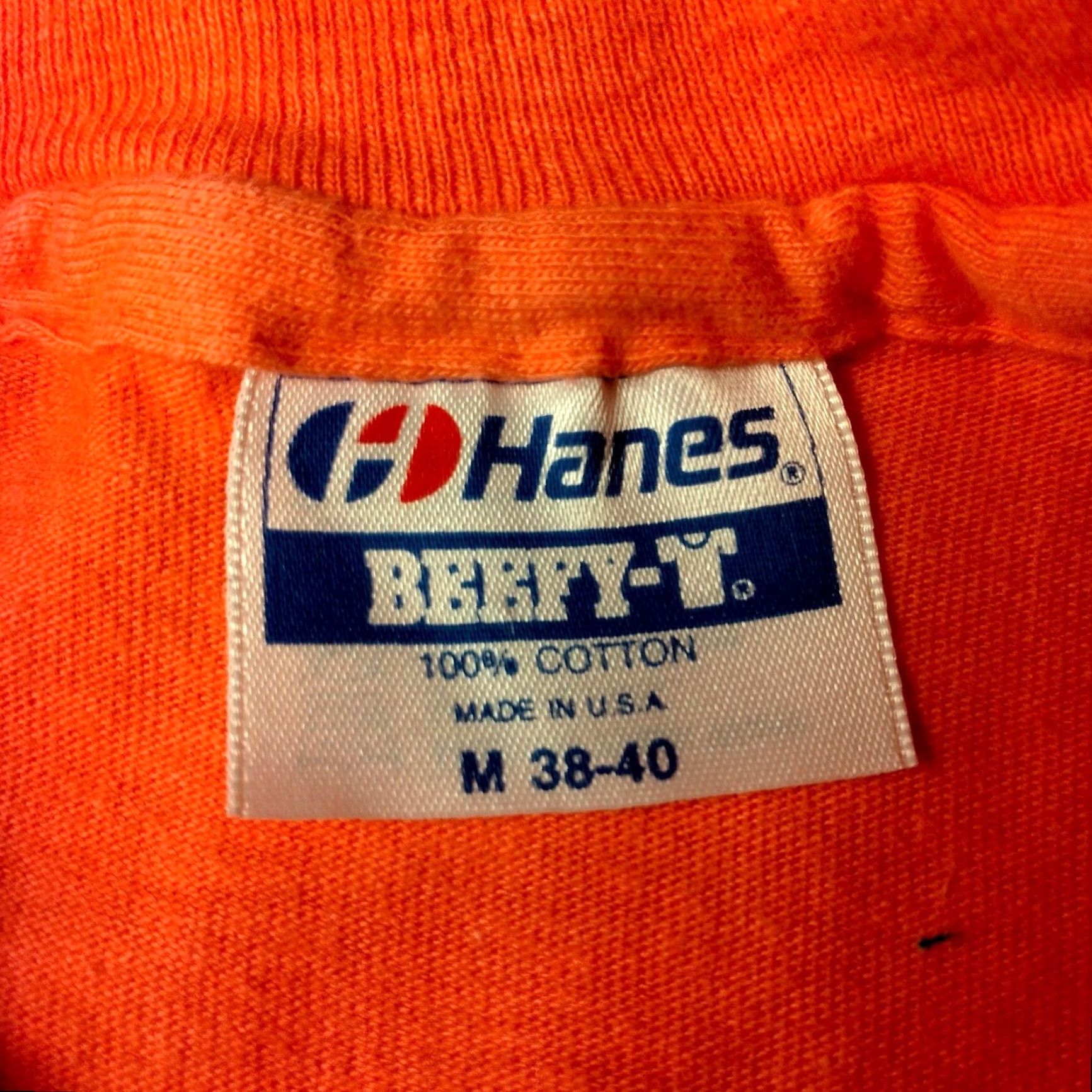 Hanes VINTAGE Hanes Beefy T Shirt M Pink Short Sleeve Crew Neck Single Stitch USA Made Dole Cannery Square Hawaii Pineapple Tour Solid Pattern Men Size US M / EU 48-50 / 2 - 4 Thumbnail