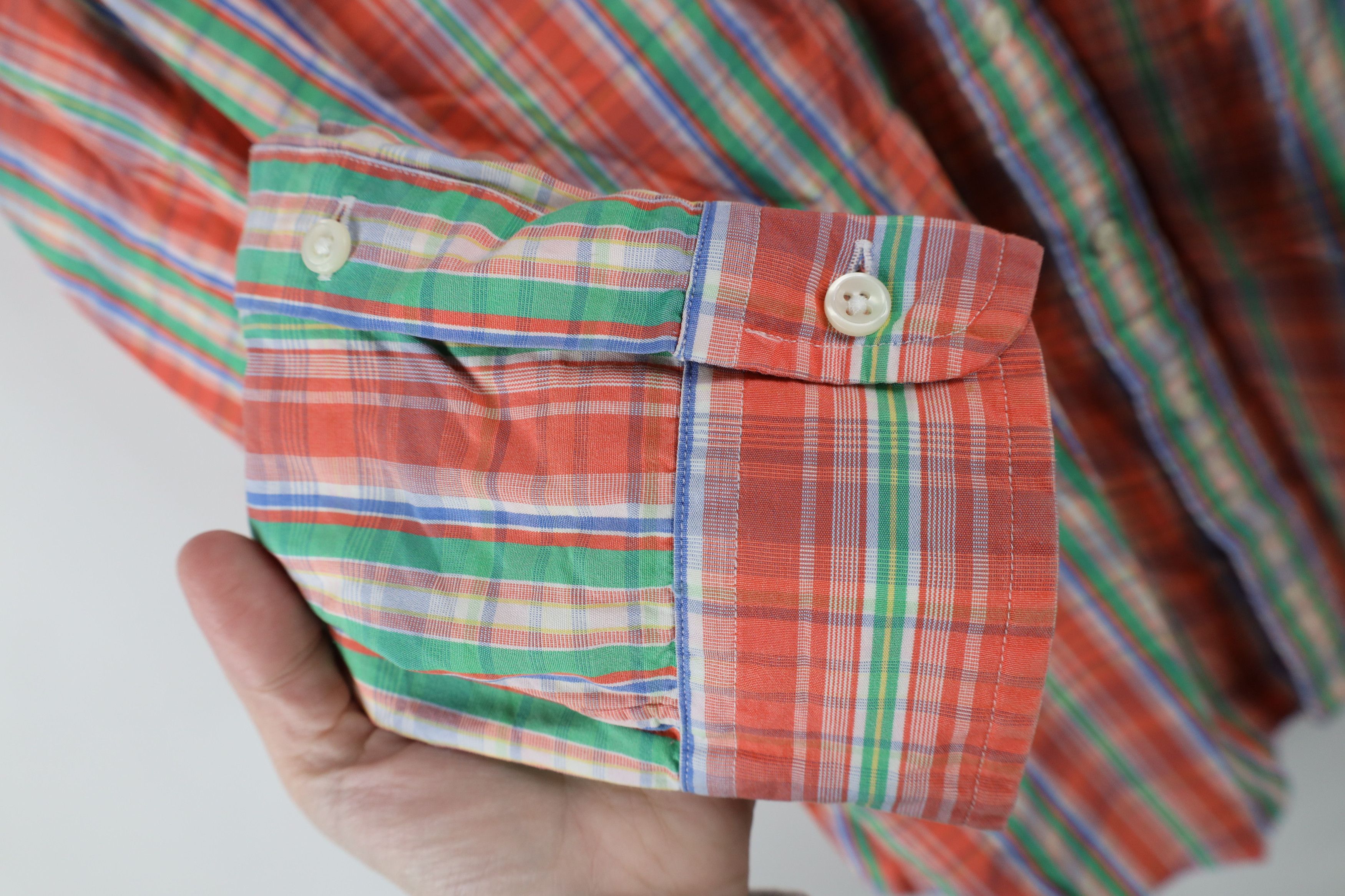 Ralph Lauren × Vintage Vintage Ralph Lauren Faded Collared Button Down Shirt Plaid Size US XL / EU 56 / 4 - 6 Thumbnail