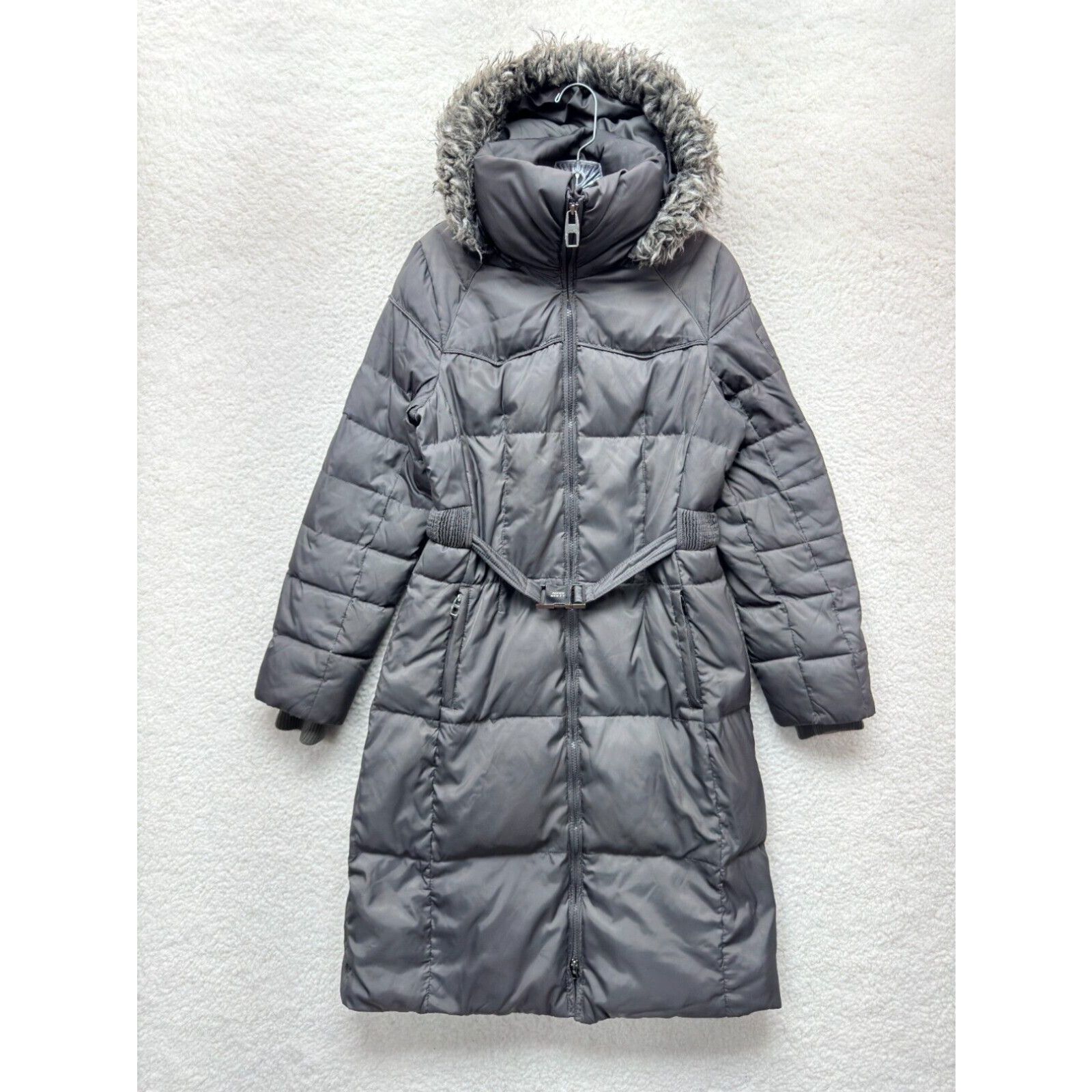 image of Miss Sixty Parka Puffer Trench Jacket M Medium Womens Waterfowl Down Grey Green in White