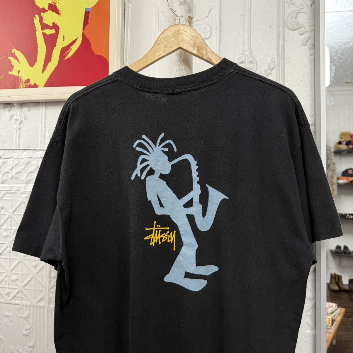 Stussy vintage 1990s stussy jazz mon graphic tee tshirt Size US XL / EU 56 / 4 - 2 Thumbnail