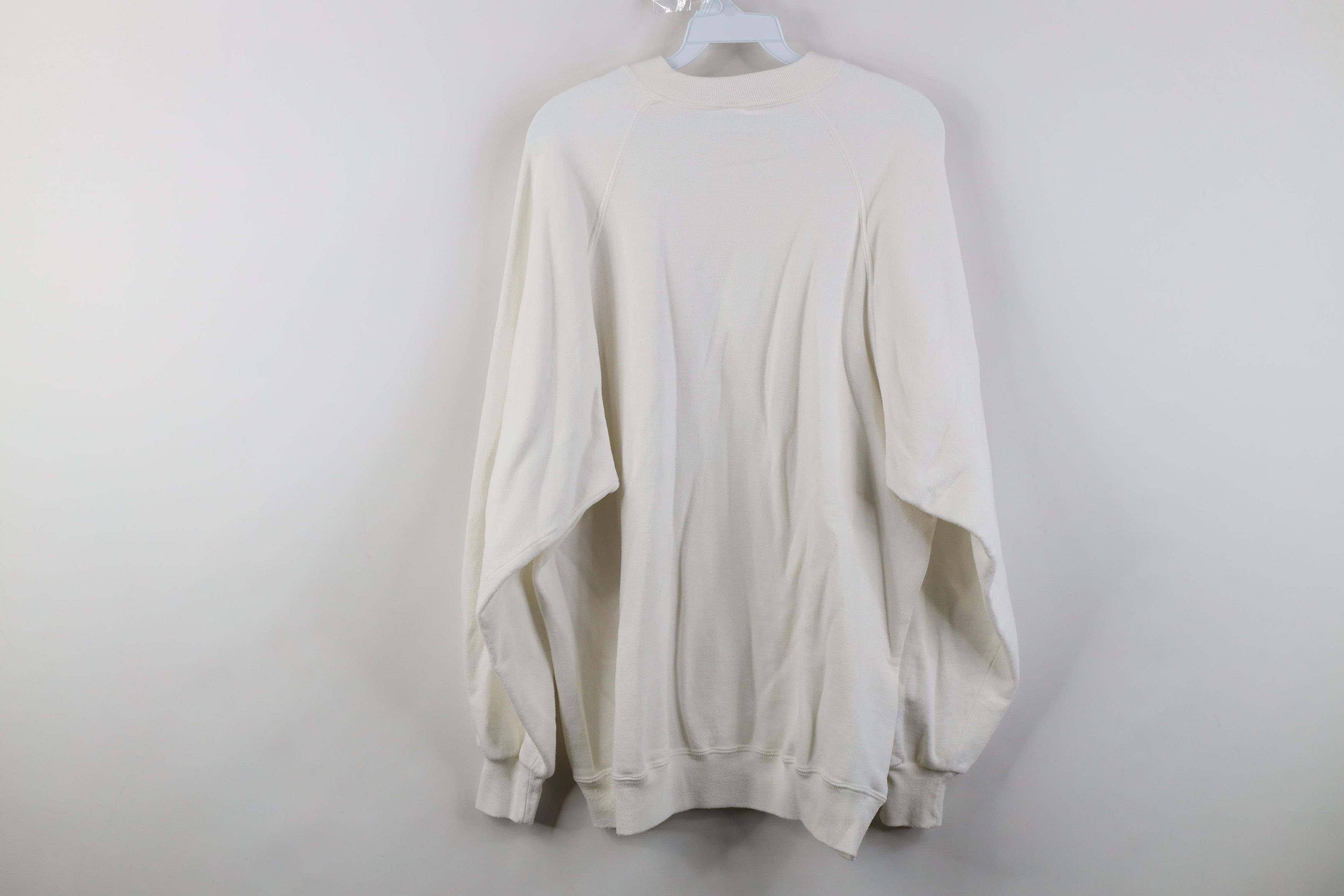 Vintage Vintage 90s Streetwear Raglan Crewneck Sweatshirt White USA Size US XXL / EU 58 / 5 - 8 Thumbnail