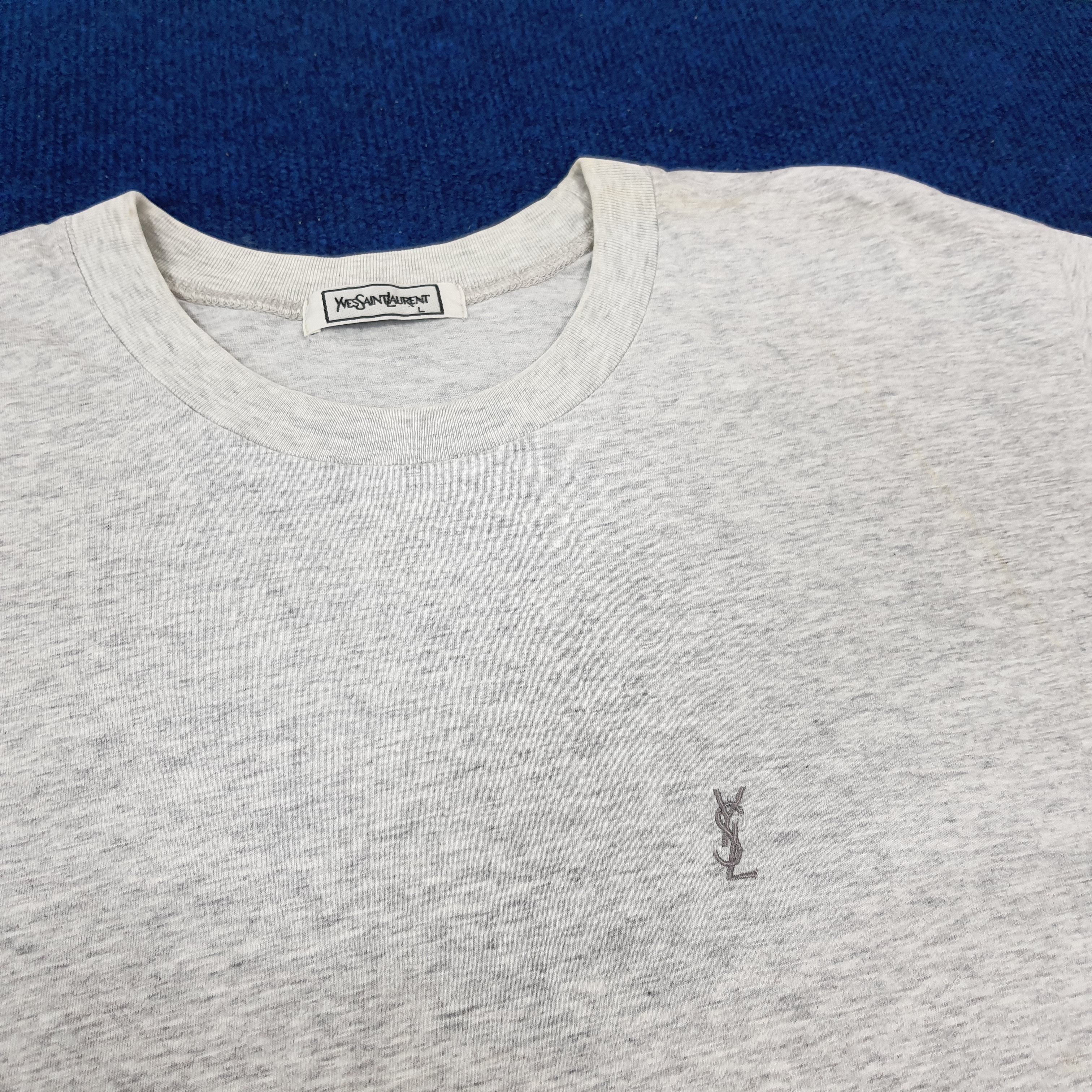 Vintage × Yves Saint Laurent Vintage Yves Saint Laurent YSL Logo Designer Tshirt Size US M / EU 48-50 / 2 - 2 Thumbnail