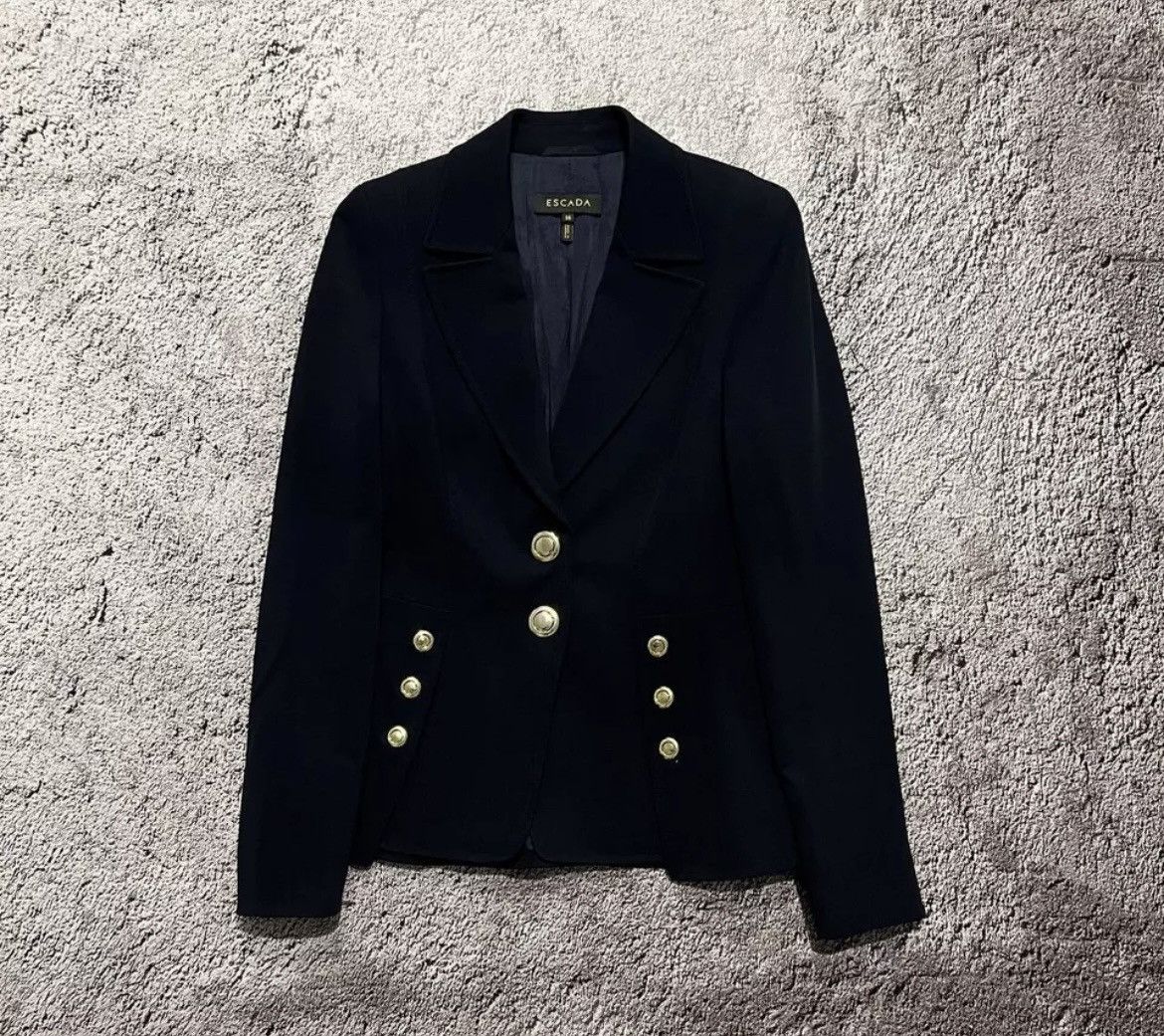 Escada × Vintage Escada Women's Jacket Navy Size 36 Size XS / US 0-2 / IT 36-38 - 1 Thumbnail