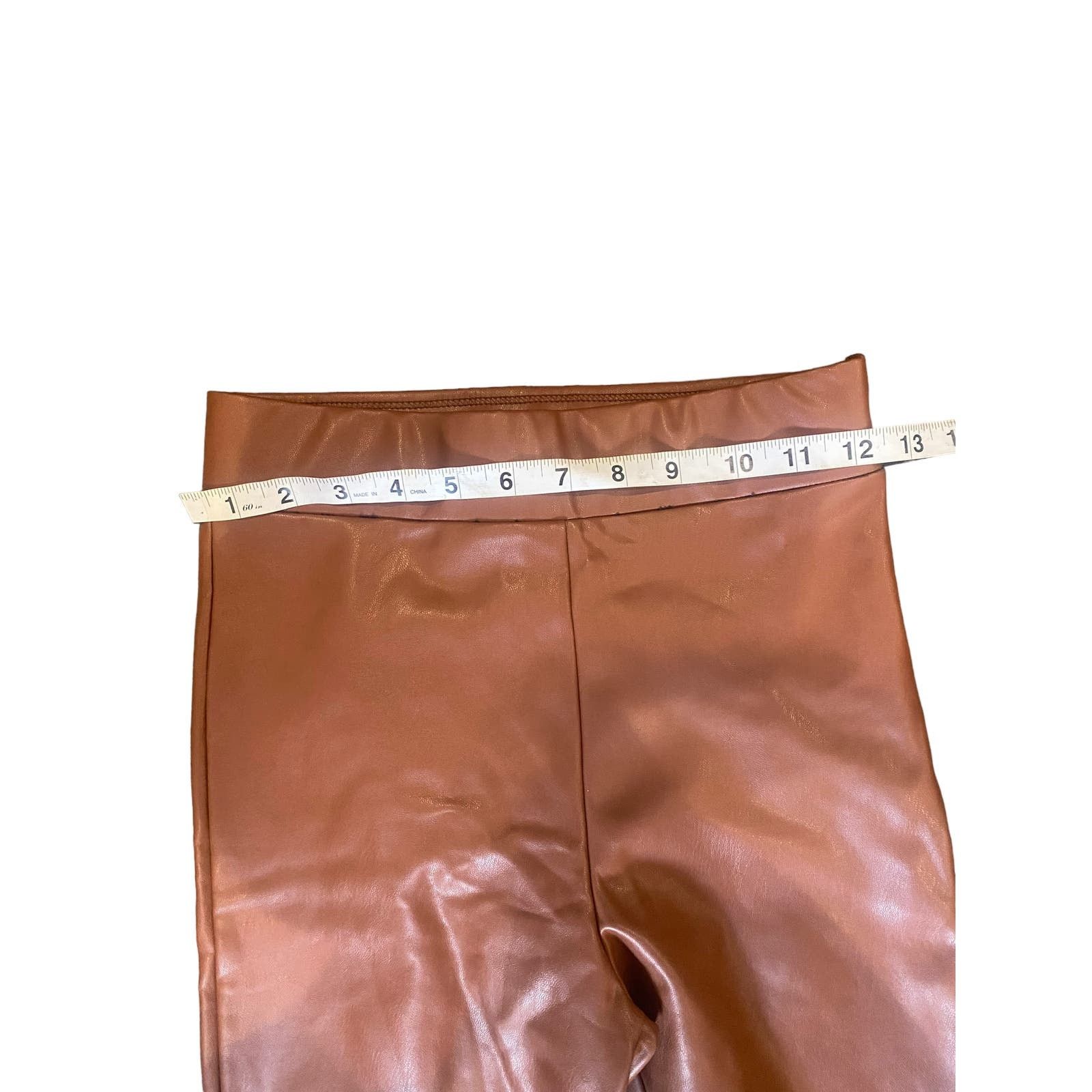 Designer ALIX NYC Carlisle Faux Leather Pant in Cinnamon Brown XS Size 25" / US 0 / IT 36 - 8 Thumbnail