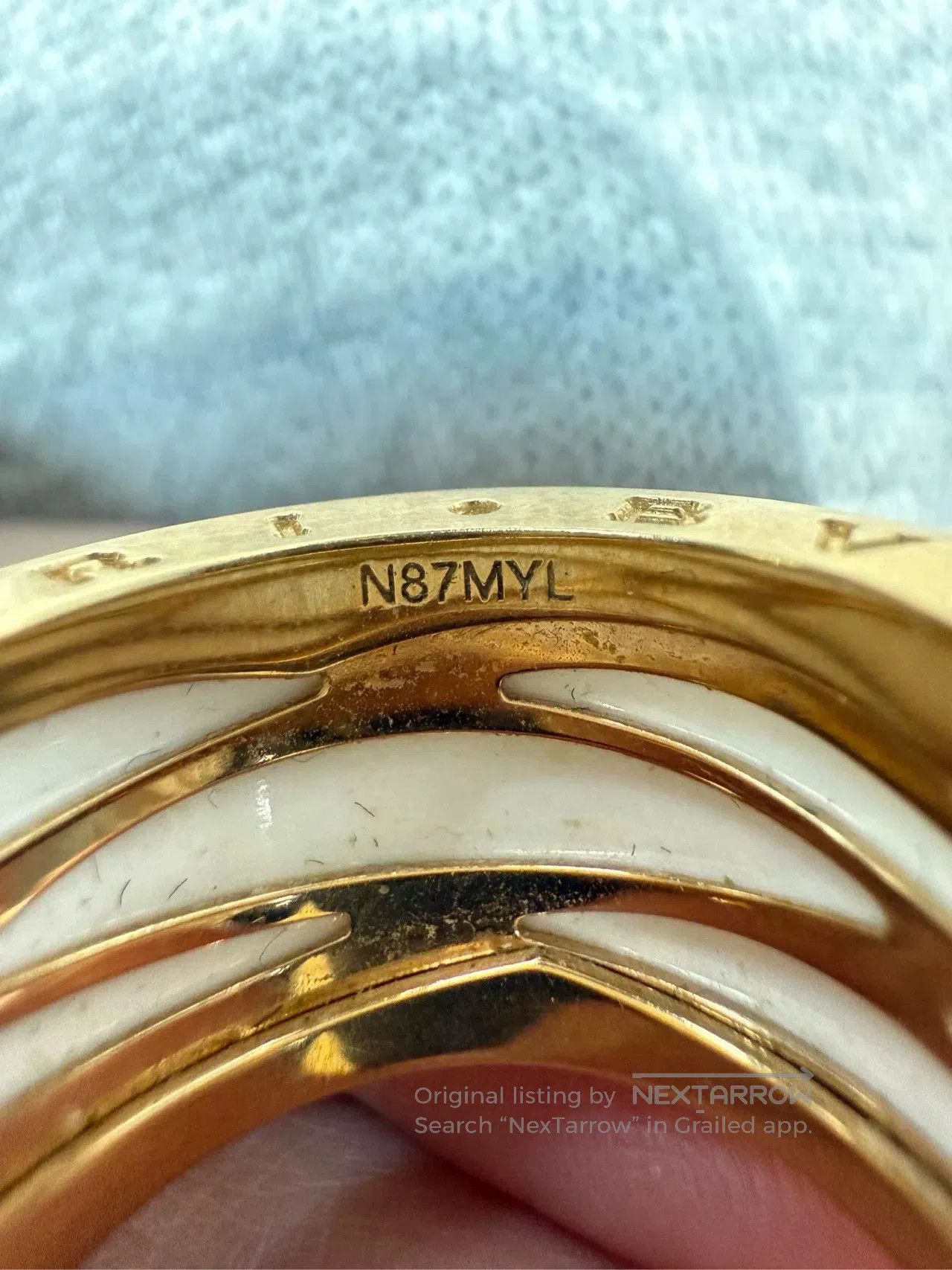 Bvlgari BVLGARI 18K Rose Gold White Ceramic Wide Ring. Size ONE SIZE - 3 Thumbnail
