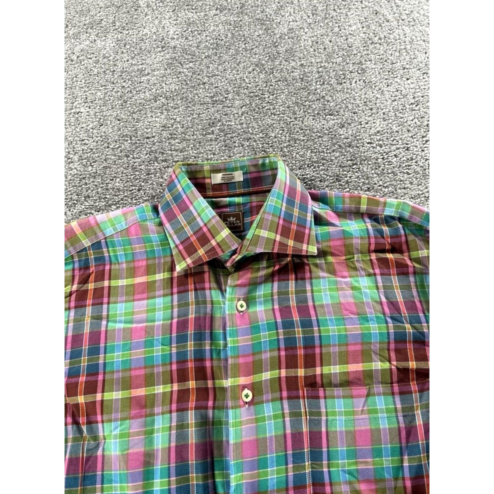 Peter Millar Peter Millar Shirt Mens L Green Pink Blue Cotton Button Size US L / EU 52-54 / 3 - 2 Thumbnail