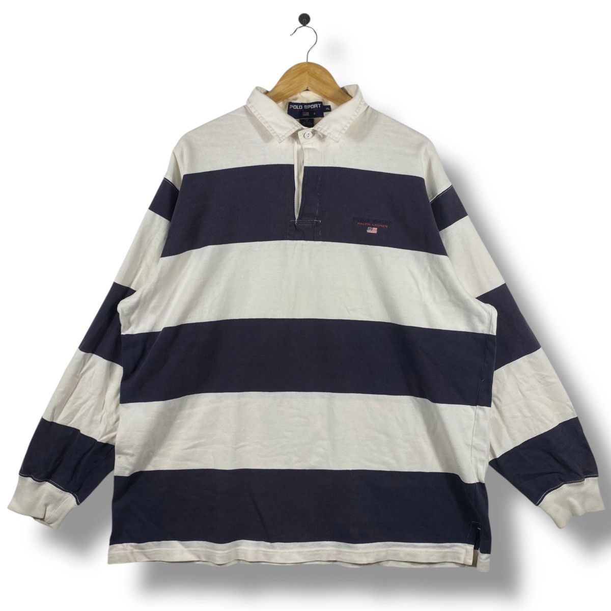 Polo Ralph Lauren Vintage POLO SPORT Ralph Lauren Striped Polo Shirt Size US XL / EU 56 / 4 - 1 Thumbnail