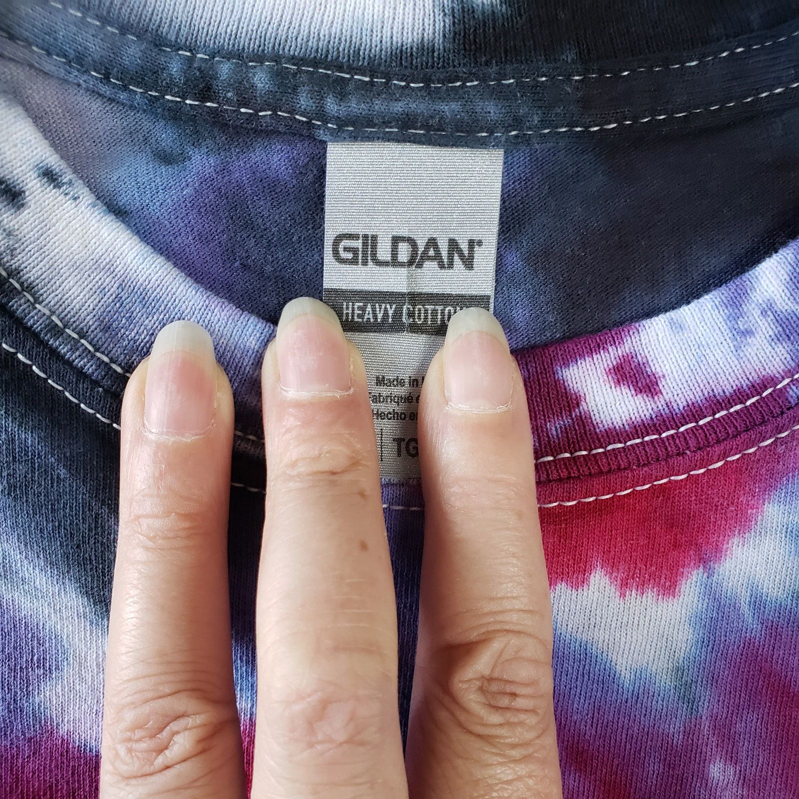 Gildan Gildan Lavender Fuchsia Black Tie Dye T-Shirt Size Large Size US L / EU 52-54 / 3 - 4 Thumbnail