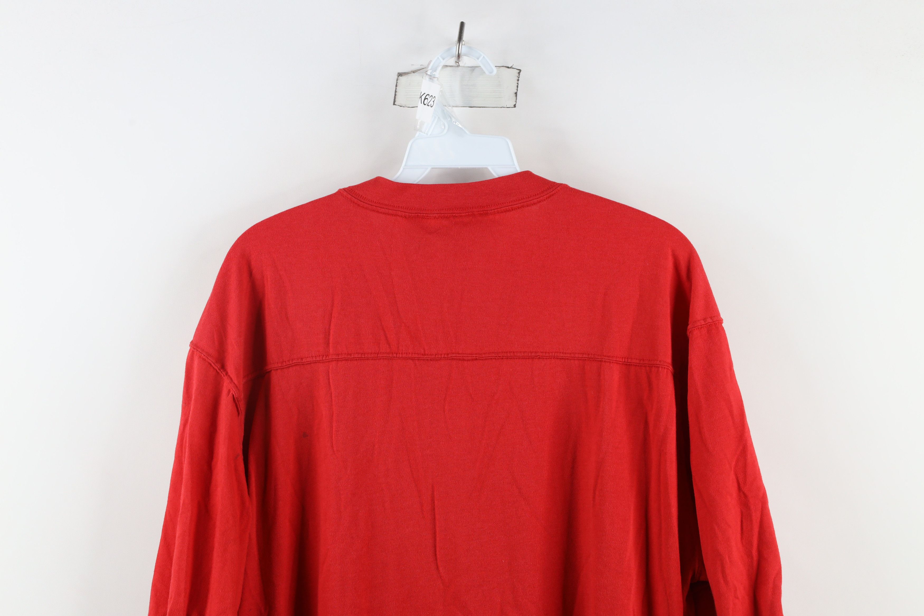 Vintage Vintage 90s Streetwear Blank Short Sleeve Henley T-Shirt Red Size US XL / EU 56 / 4 - 10 Thumbnail