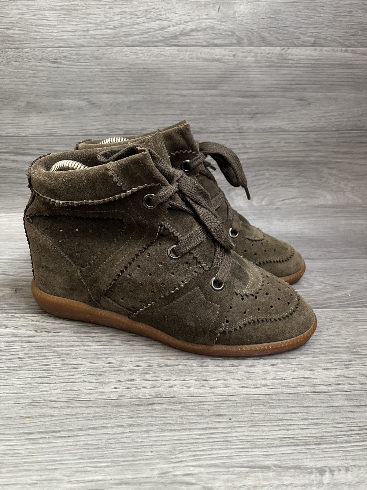 Isabel Marant Isabel marant olive green suede wedge Y2k boots sz 39 Size US 9 / IT 39 - 6 Thumbnail