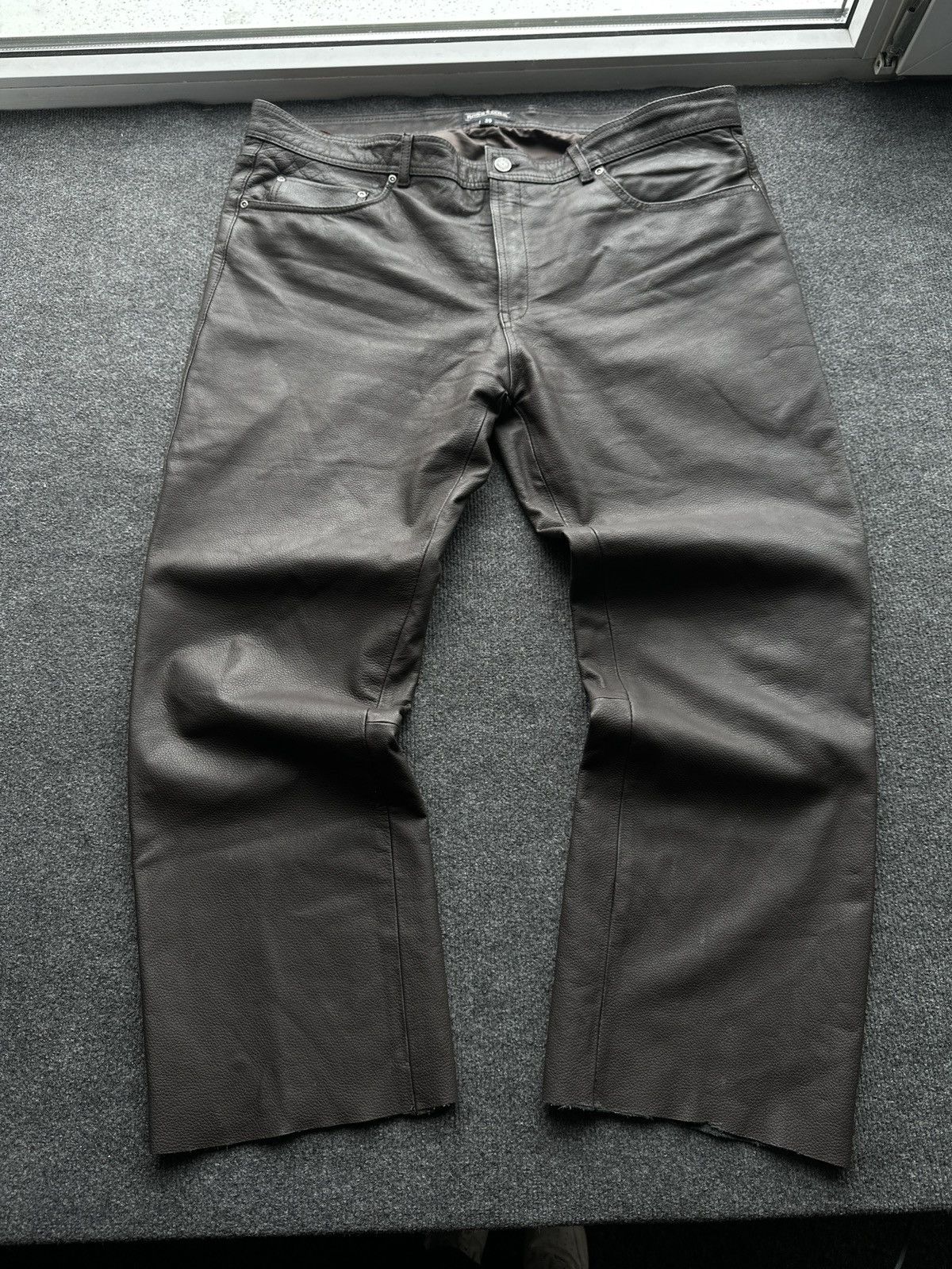 Other 🚨GRAIL MEN LEATHER PANTS Y2K WESTERN MOTORCYCLE Size US 41 - 3 Thumbnail