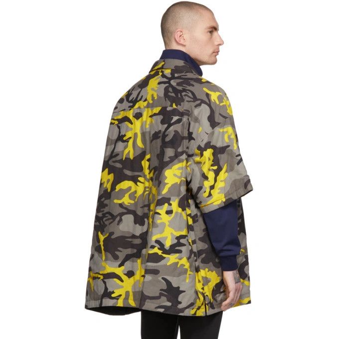 Balenciaga Balenciaga Oversized Padded Yellow Camo Shacket/ Button Up Size US XL / EU 56 / 4 - 2 Thumbnail