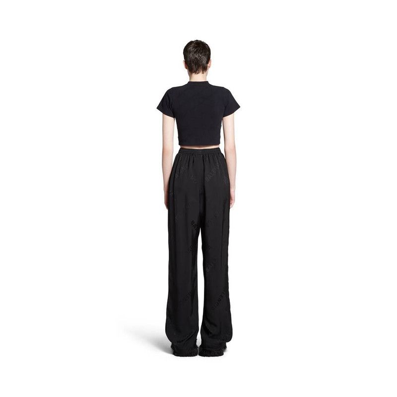 Balenciaga o1tr1nto0226 Bal Diagonal Allover Fluid Tracksuit Pant Black Size 26" / US 2 / IT 38 - 4 Thumbnail