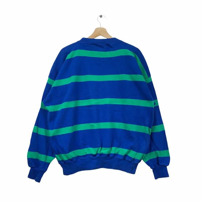 Benetton Vtg BENETTON x MICKEY MOUSE Embroidery Striped Sweatshirt Size US L / EU 52-54 / 3 - 2 Thumbnail