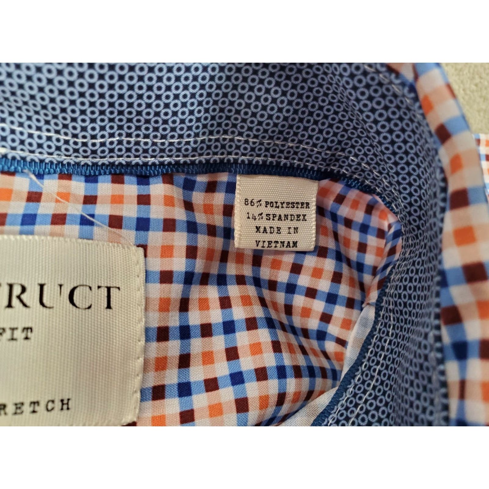 Vintage Con.Struct Shirt Mens Medium White Blue Button Up 4 Way Stretch Performance Shirt Casual/Outdoor 4-Way Stretch Slim Button-Down Collar Men Size US M / EU 48-50 / 2 - 8 Thumbnail