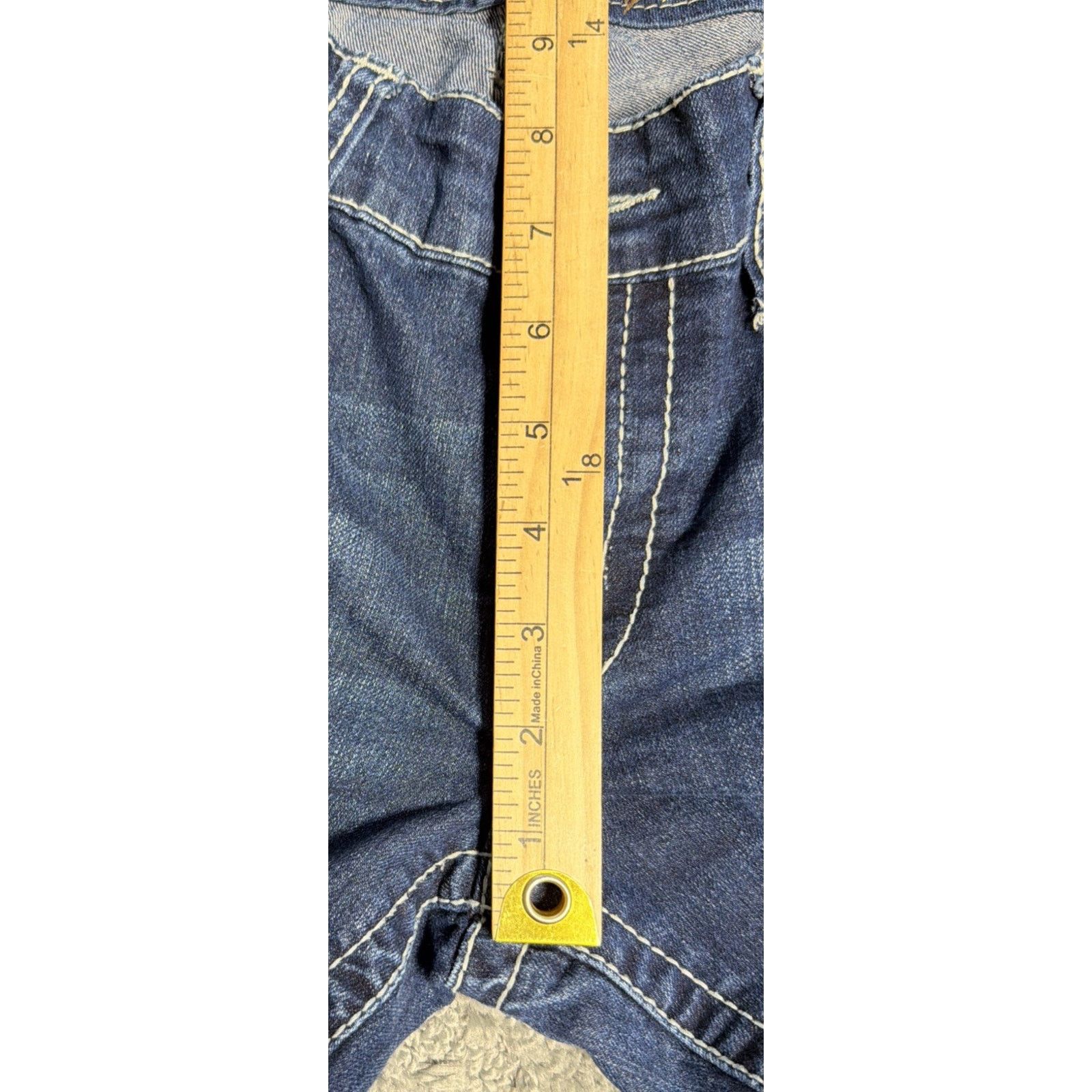 Seven 7 Seven 7 Skinny Jeans Blue Denim Embellished Size 10 33x29 Size 32" / US 10 / IT 46 - 9 Thumbnail
