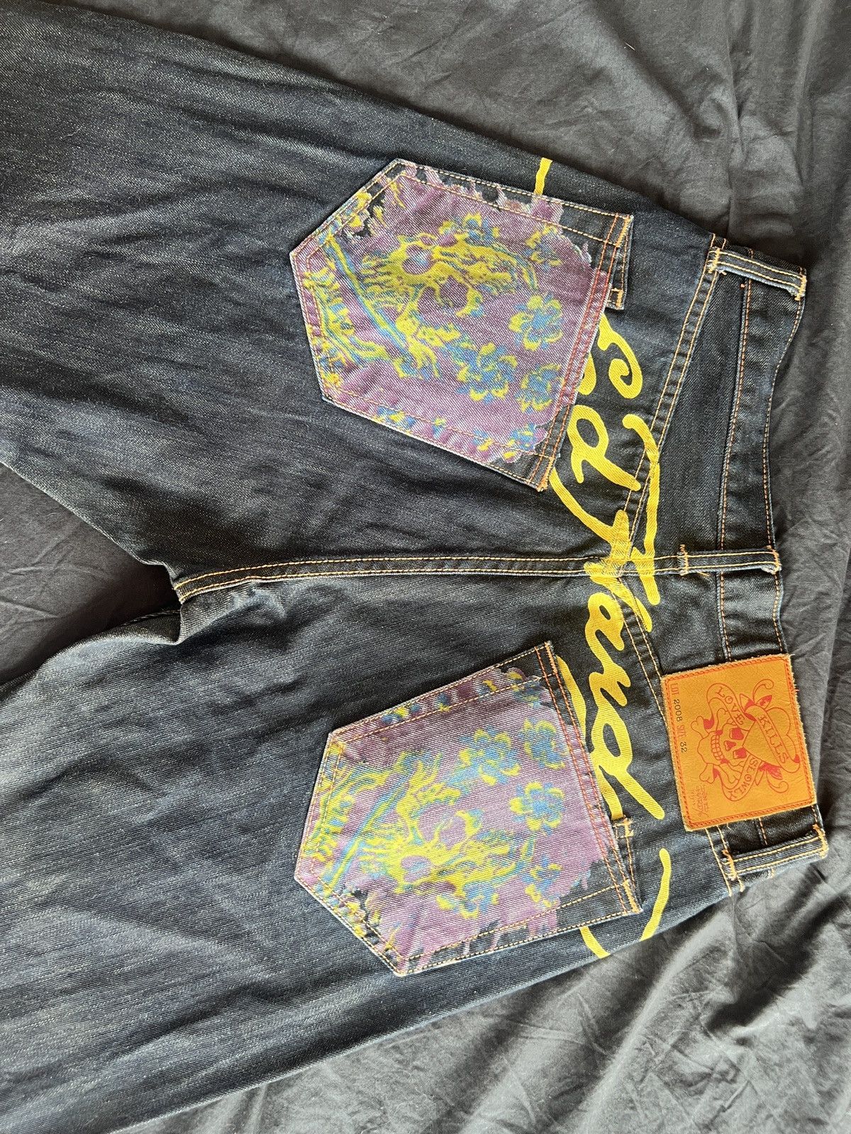 Ed Hardy Ed hardy Flower skull rare vintage denim Size US 32 / EU 48 - 2 Thumbnail