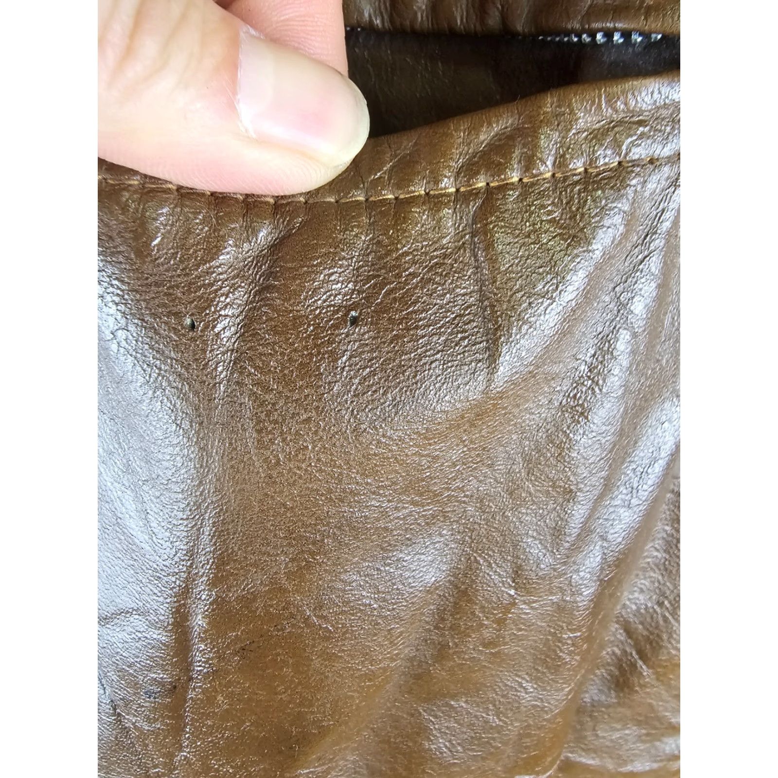 Harley Davidson VINTAGE Harley-Davidson AMF BROWN CAFE RACER MOTORCYCLE LEATHER JACKET SZ 46 Mens Jacket Brown 70s Bomber Style Bazaar Size US XXS / EU 40 - 7 Thumbnail