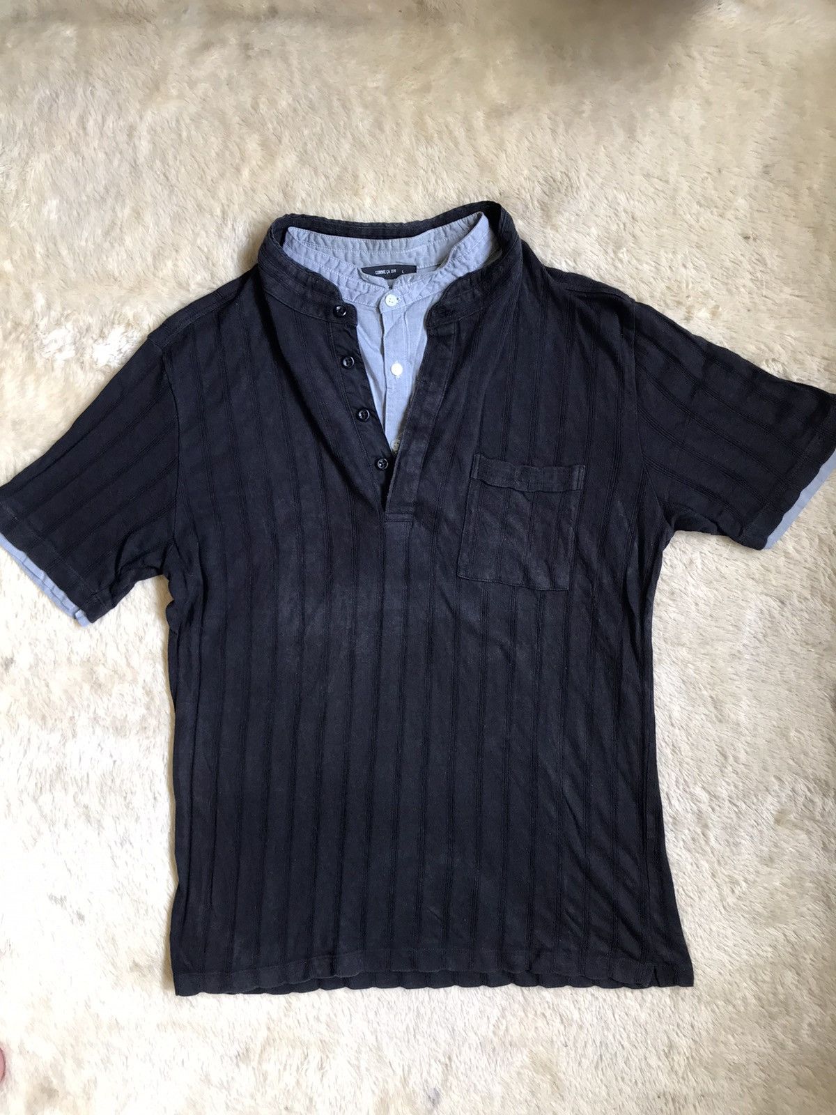 Comme Ca Ism × Japanese Brand × Le Grande Bleu (L.G.B.) Comme Ca Ism Double Layer Short Sleeve Millennial Style Size US M / EU 48-50 / 2 - 3 Thumbnail