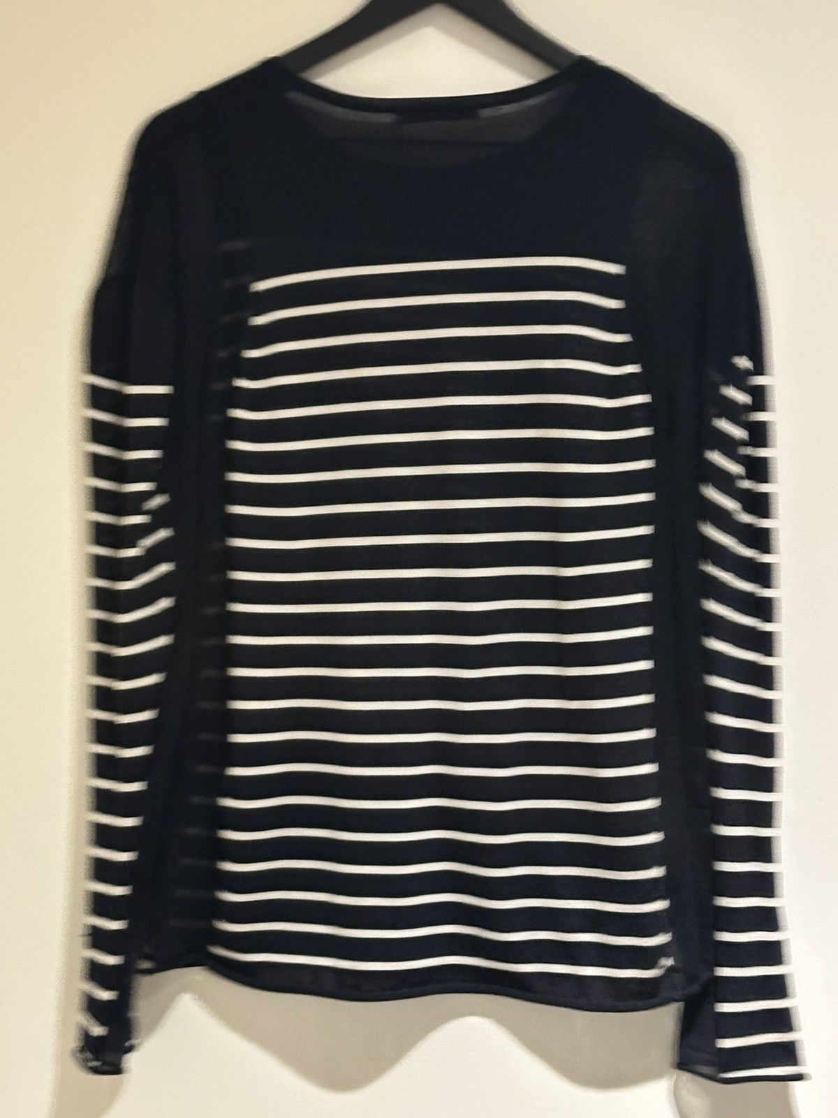 Alexander Wang T Alexander Wang Side Sheer Striped Long Sleeve T-Shirt Size S / US 4 / IT 40 - 2 Thumbnail