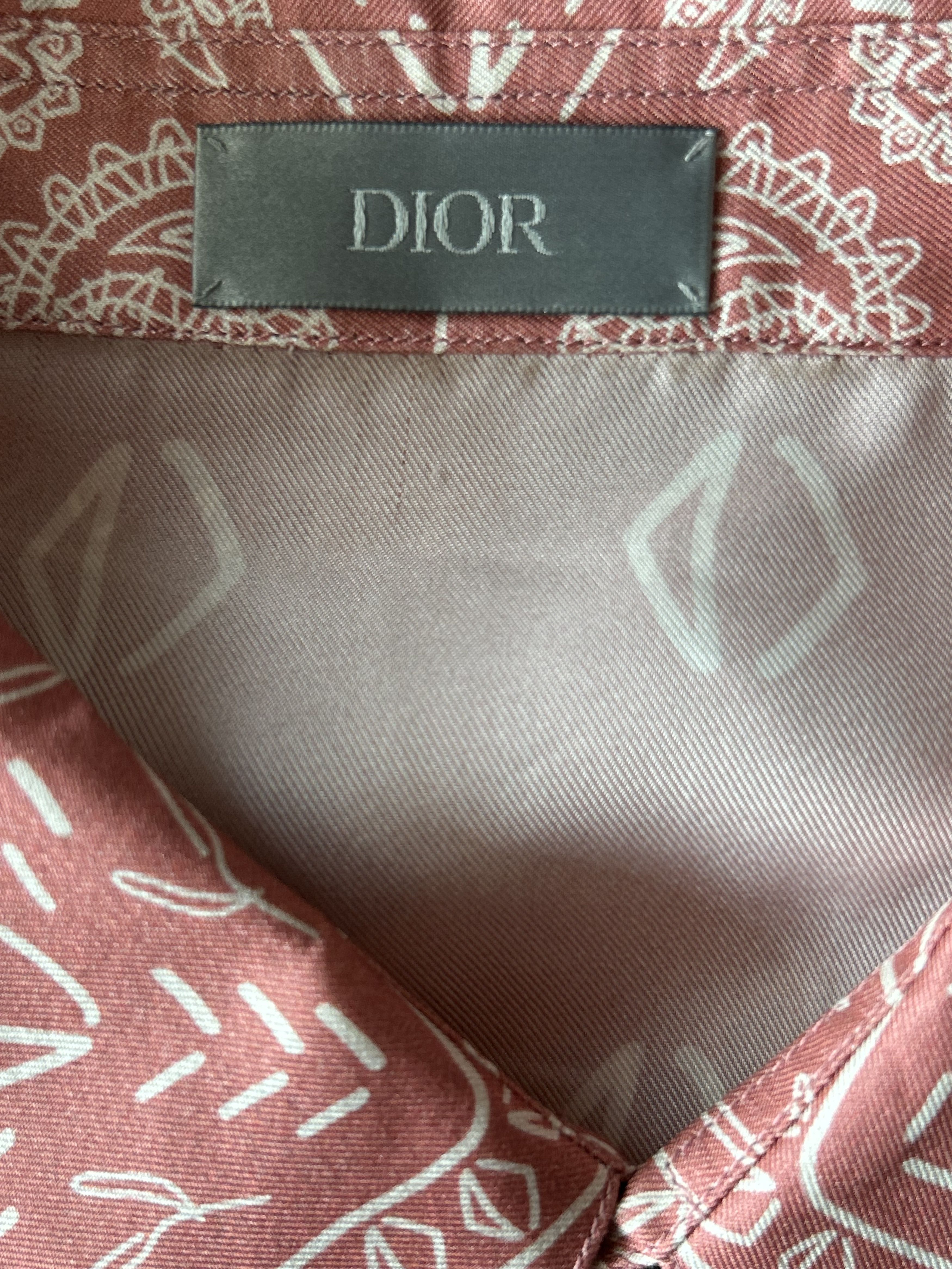 Dior Cactus Jack Pink Paisley Bandana Print Silk Button Up Shirt Size US XXL / EU 58 / 5 - 3 Thumbnail