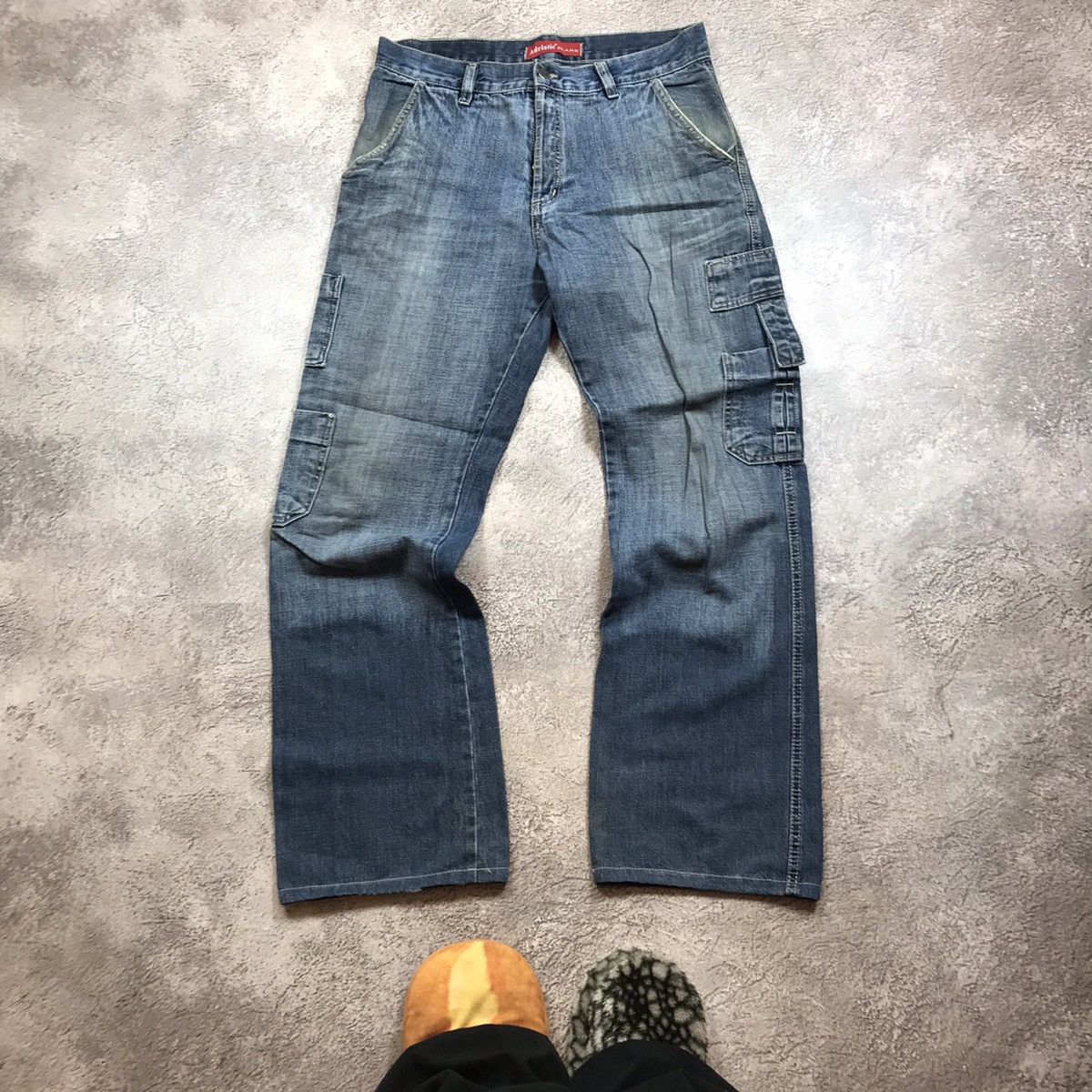 Vintage Vintage 90s Baggy Cargo Pants Distressed Thrashed Grunge 34 Size US 34 / EU 50 - 2 Thumbnail