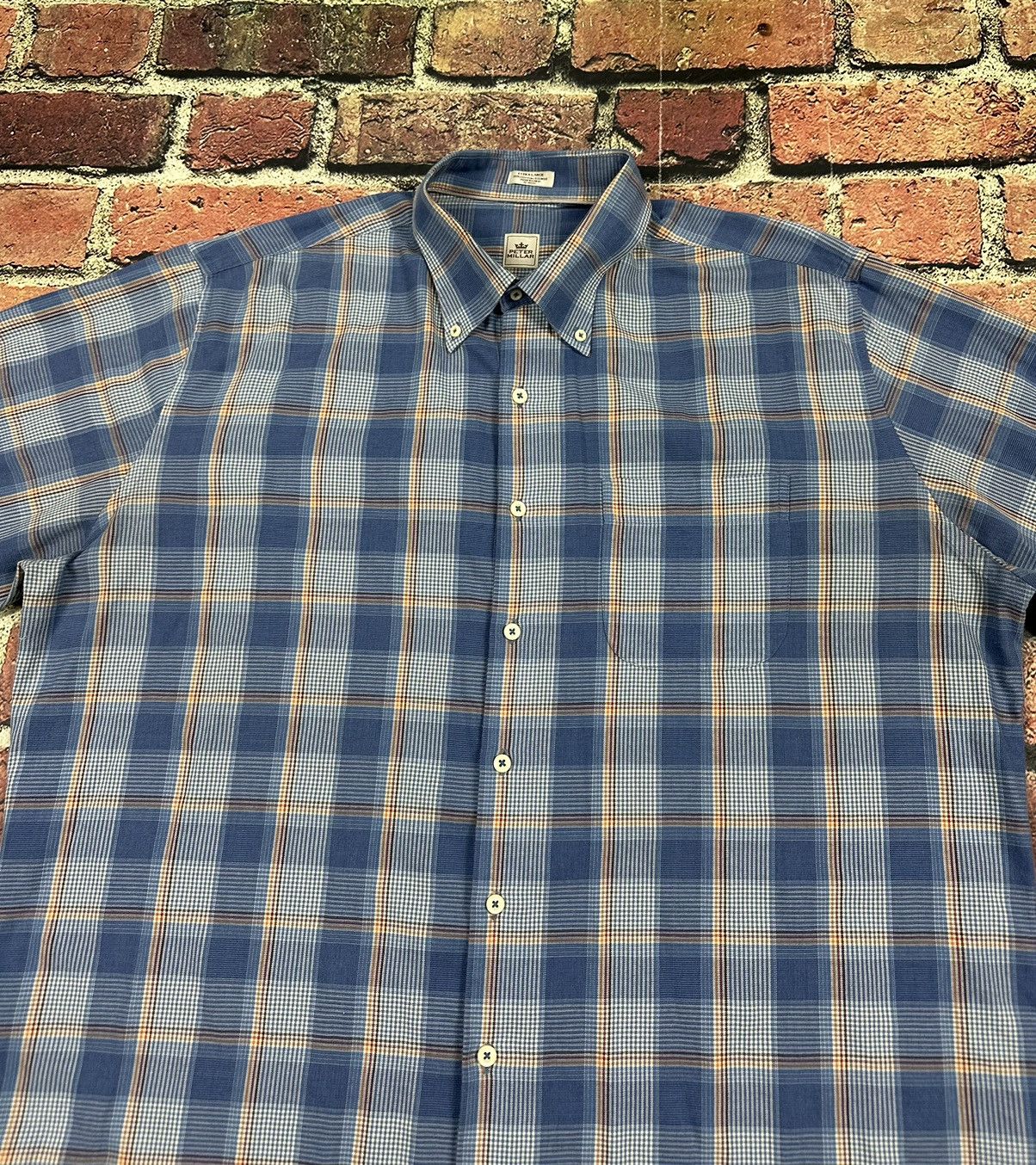Peter Millar Peter Millar Shirt Plaid Wool Blend Button Down Long Sleeve Size US XL / EU 56 / 4 - 5 Thumbnail