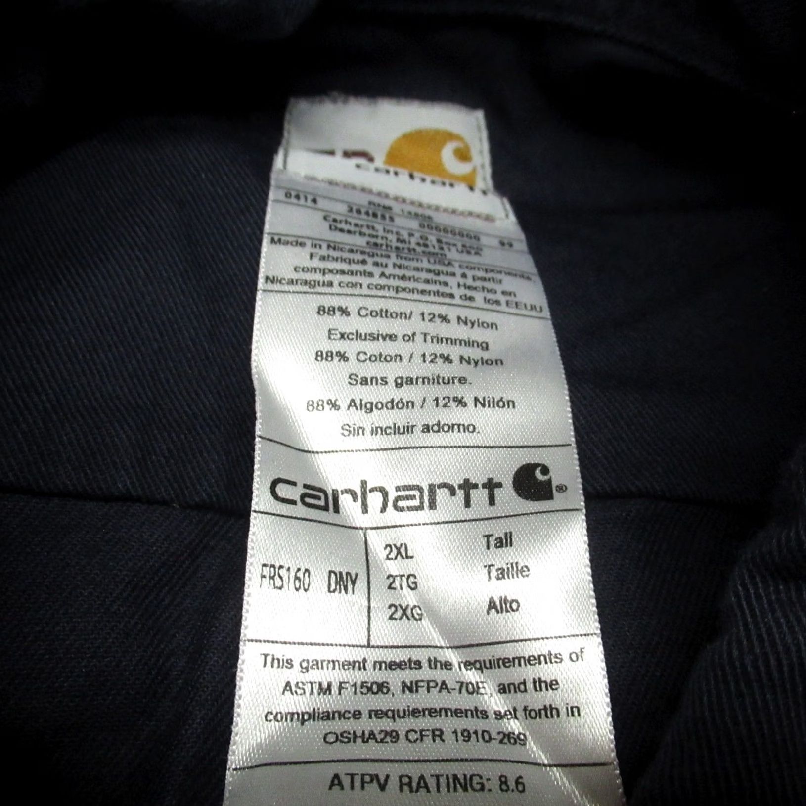 Carhartt Carhartt FR Shirt Mens XXL Tall Blue Flame Resistant Twill Long Sleeve Work LOGO Size US XXL / EU 58 / 5 - 5 Thumbnail