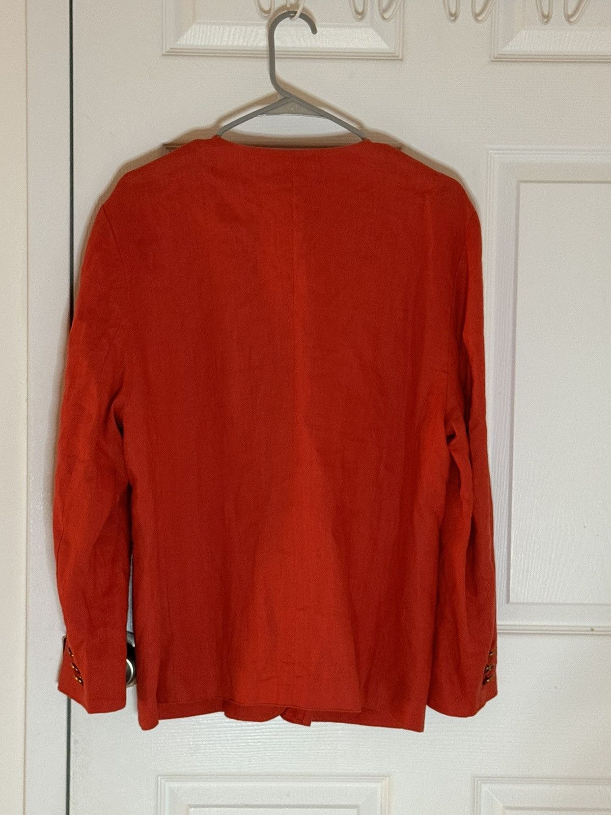 Vintage Red linen blazer oversized drop shoulder Size S / US 4 / IT 40 - 4 Thumbnail