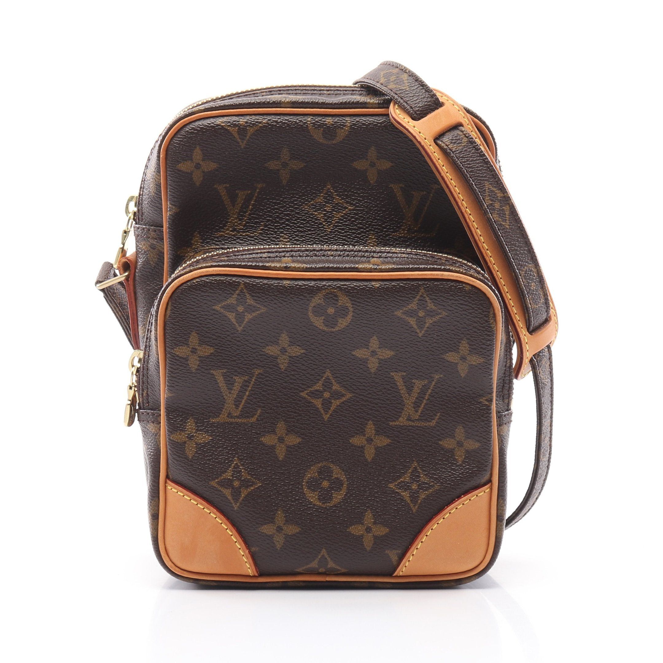 Louis Vuitton Amazon Monogram Shoulder Bag Leather Brown