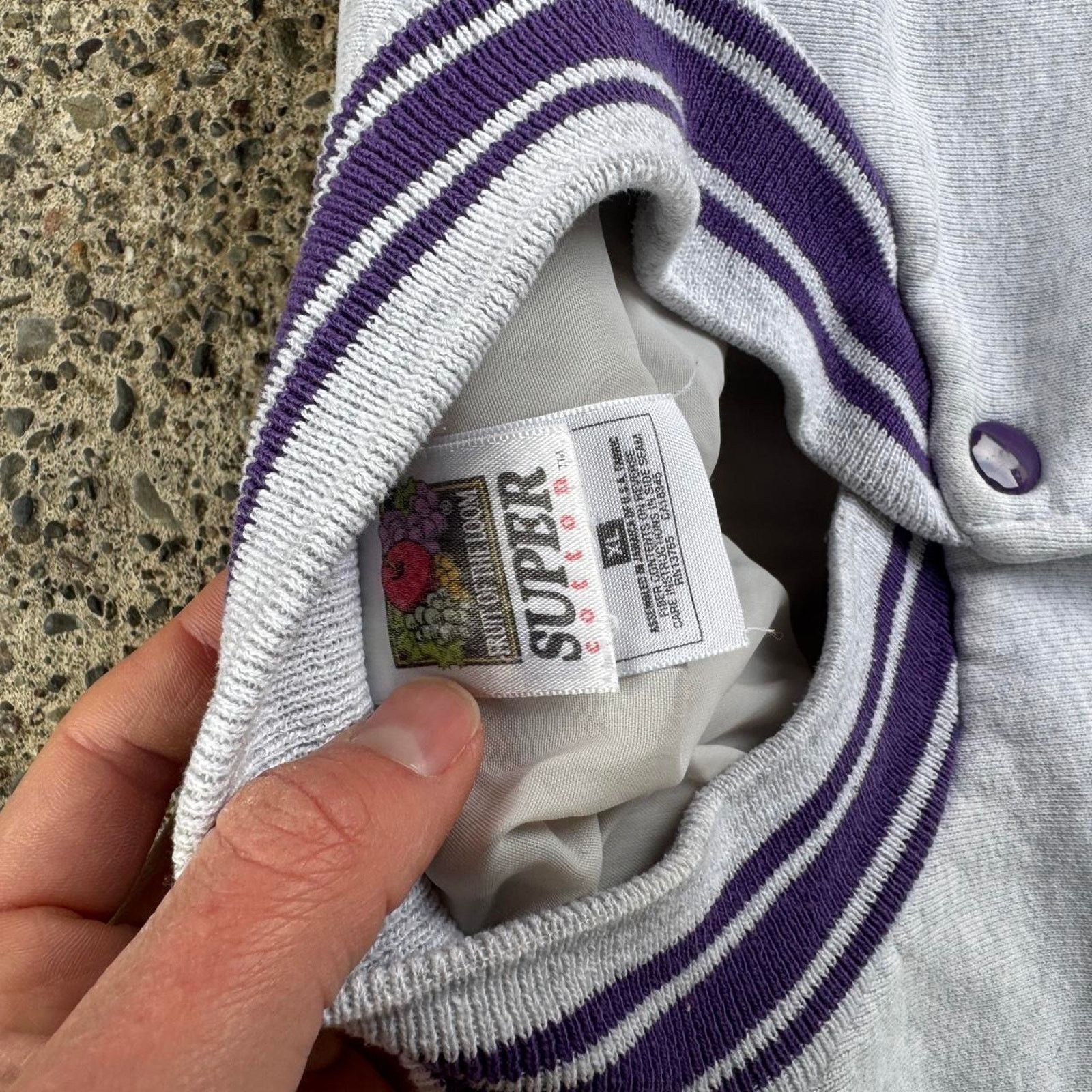 Fruit Of The Loom Vintage late 90s varsity style purple Size US XL / EU 56 / 4 - 7 Thumbnail
