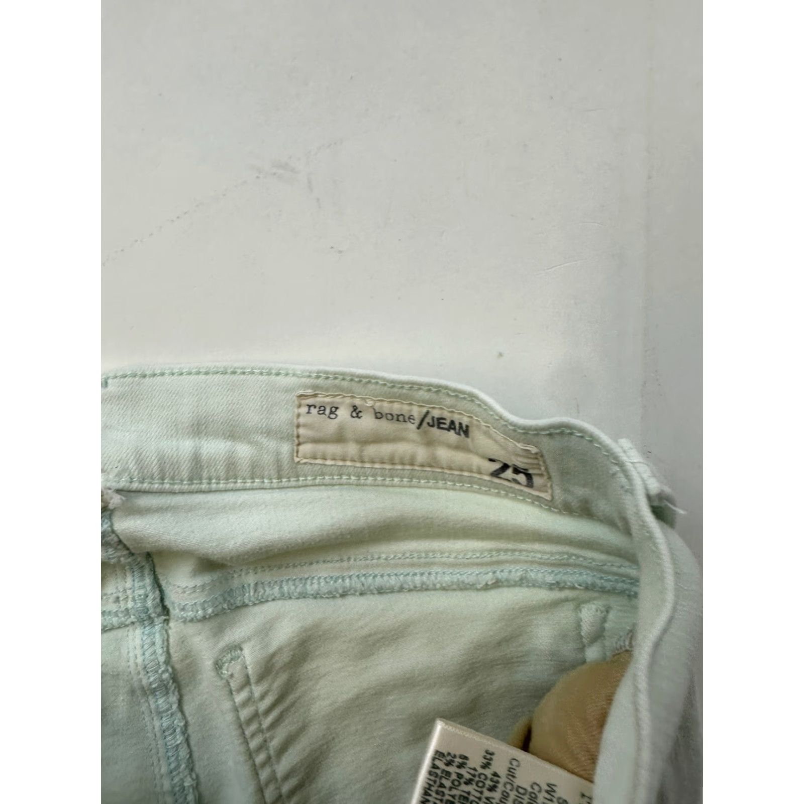 Rag & Bone Rag & Bone Jeans Women’s 25 Mint Green Crop Skinny Size 42" / US 20 - 4 Thumbnail
