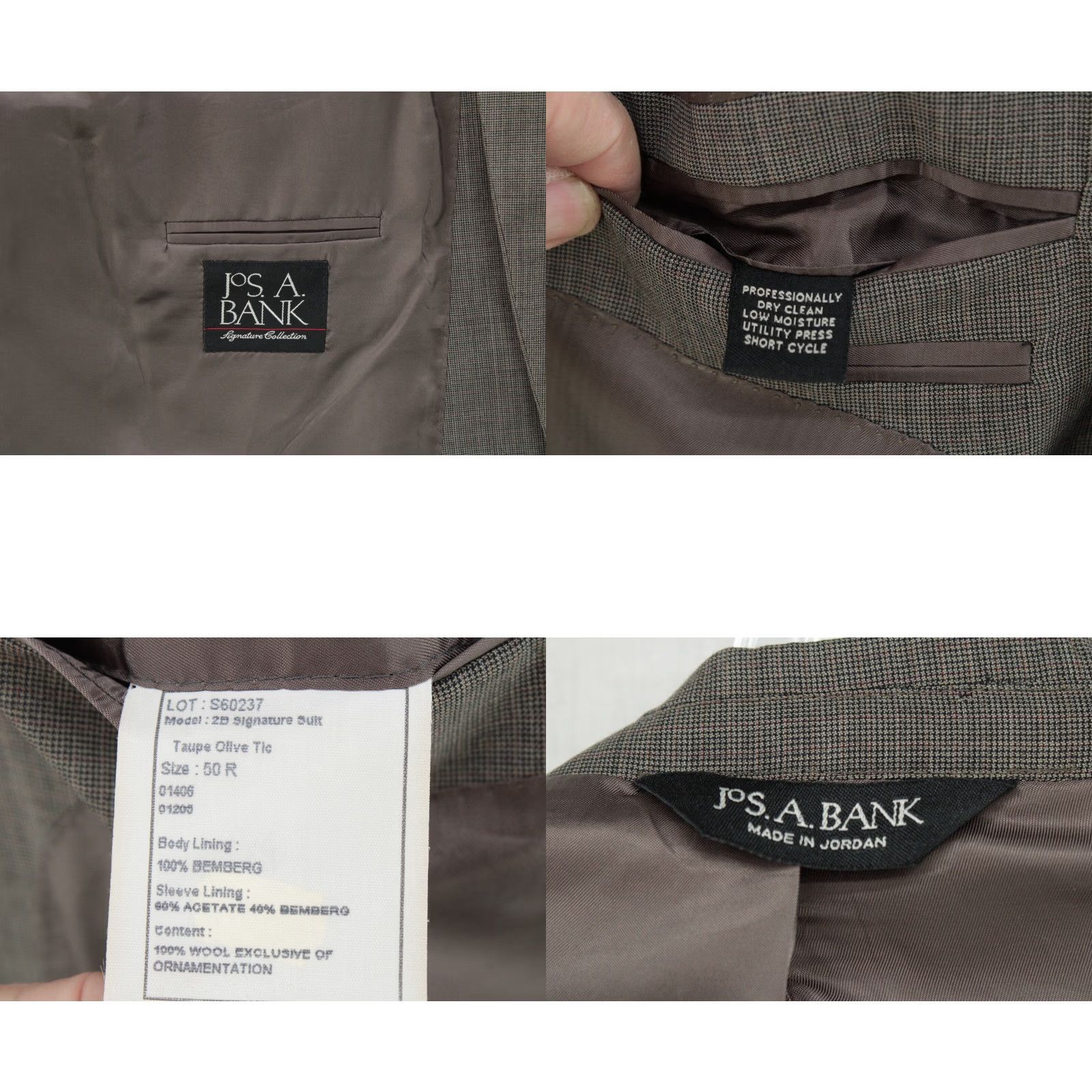 Jos. A. Bank VINTAGE Jos. A. Bank Blazer Men's 50R Gray Micro Houndstooth Preppy Regencycore Boss Shirt Size 50R - 8 Thumbnail