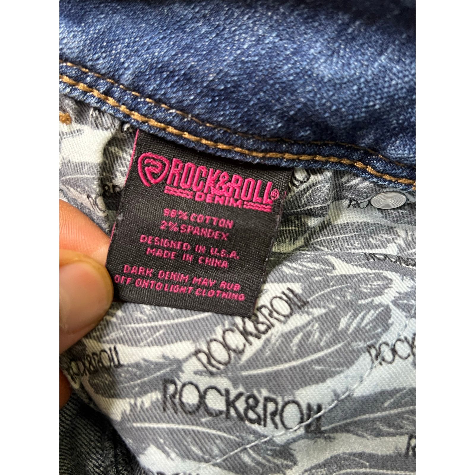 Vintage Rock & Roll Jeans Women’s Sz 27X32 Denim Mid Rise Flare Y2K Size 27" / US 4 / IT 40 - 11 Thumbnail