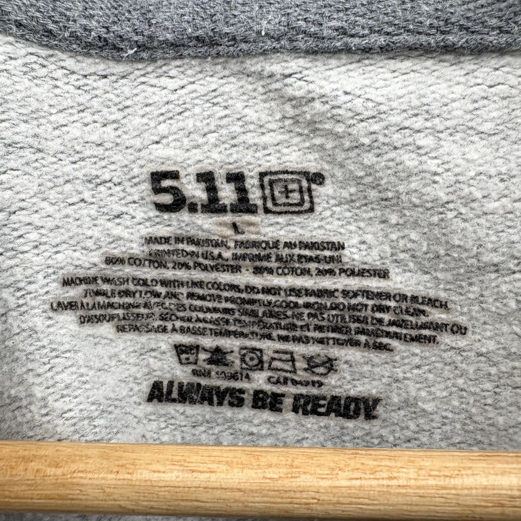 Vintage 5.11 Tactical Hoodie Adult Large Gray Pullover Fleece Graphic Workwear Mens Size US L / EU 52-54 / 3 - 3 Thumbnail