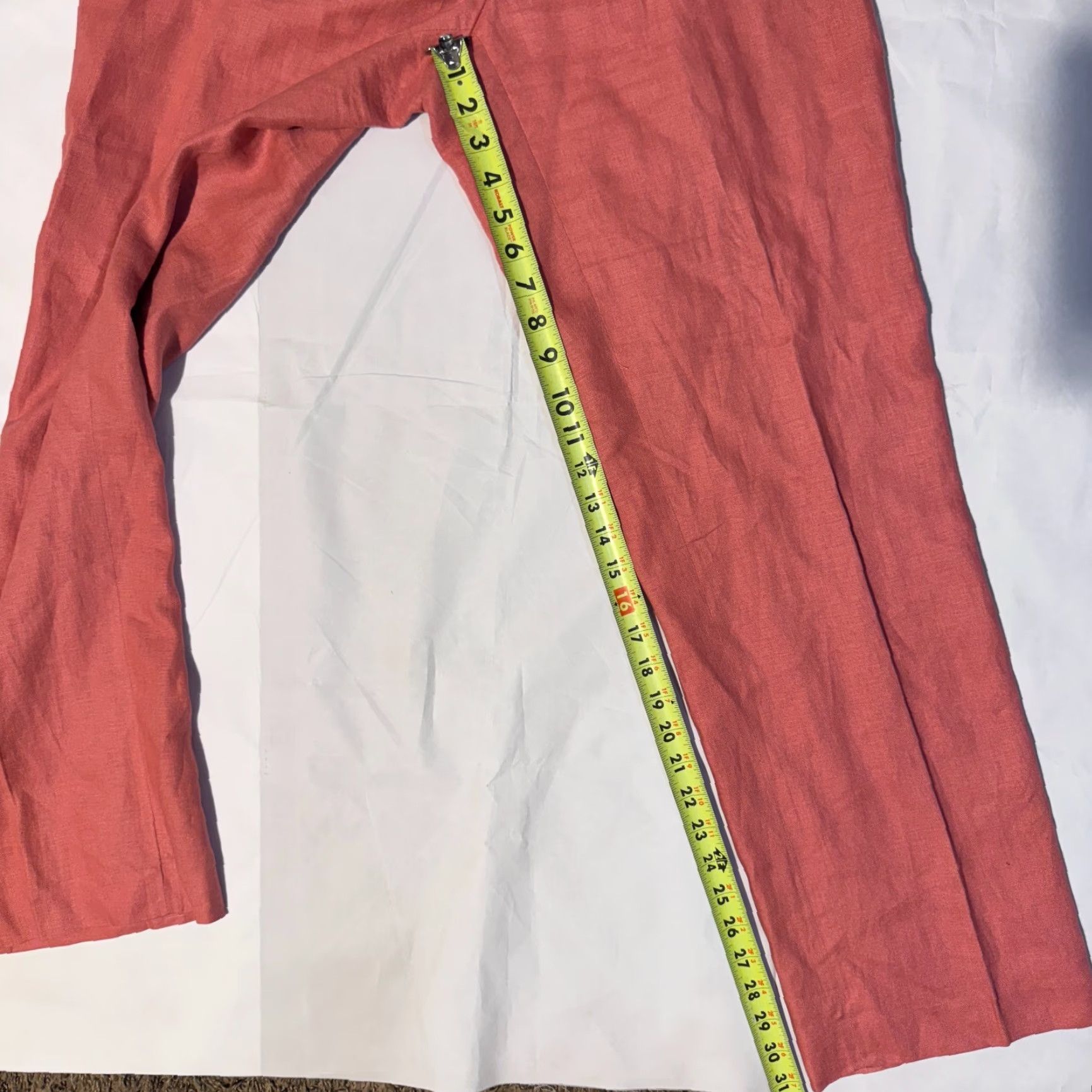Vintage VINTAGE Rafaella Pants Womens Wide-Leg Linen 8 Pink Beachy Travel Cruise LinedKhakis Pants Size 30" / US 8 / IT 44 - 5 Thumbnail