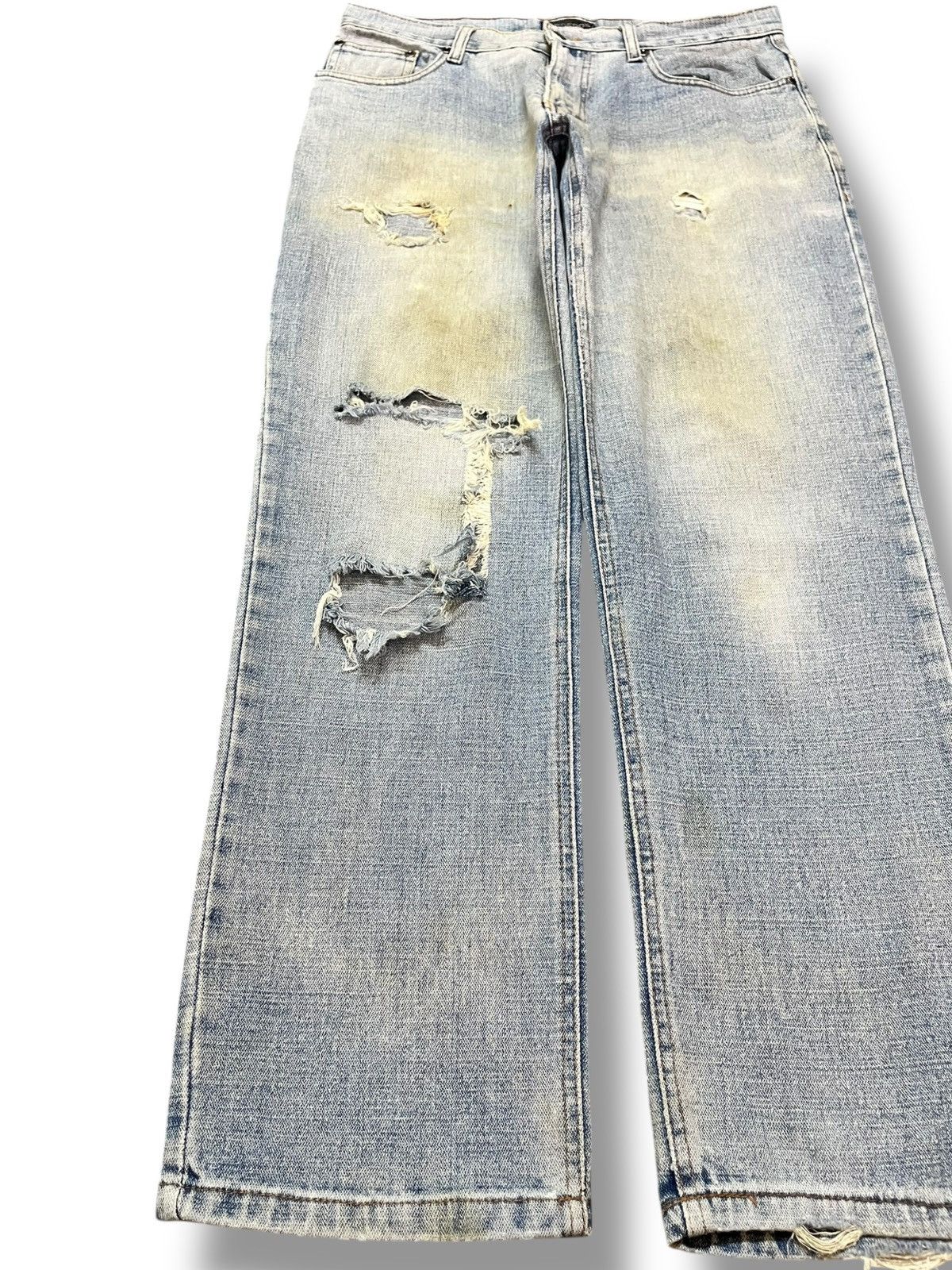 Japanese Brand Vintage Barcedos Faded Ripped Distressed Denim Size US 33 - 3 Thumbnail