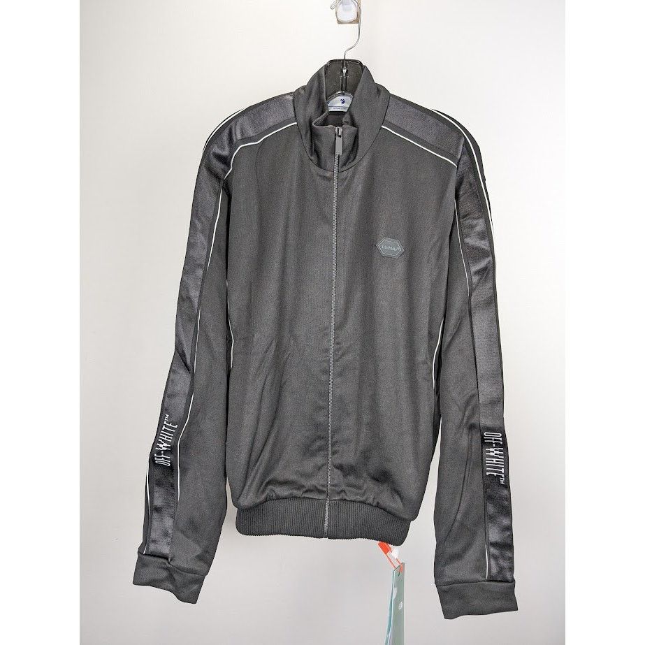 Off-White o1rshd1 Knit Tape Track Jacket in Black Size US XL / EU 56 / 4 - 1 Thumbnail